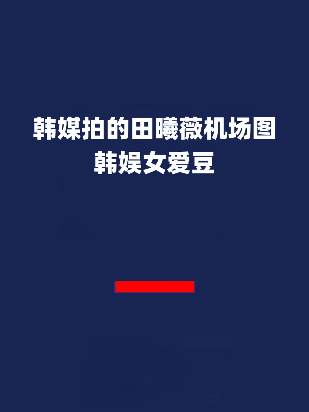 报！韩媒拍的田曦薇机场图！