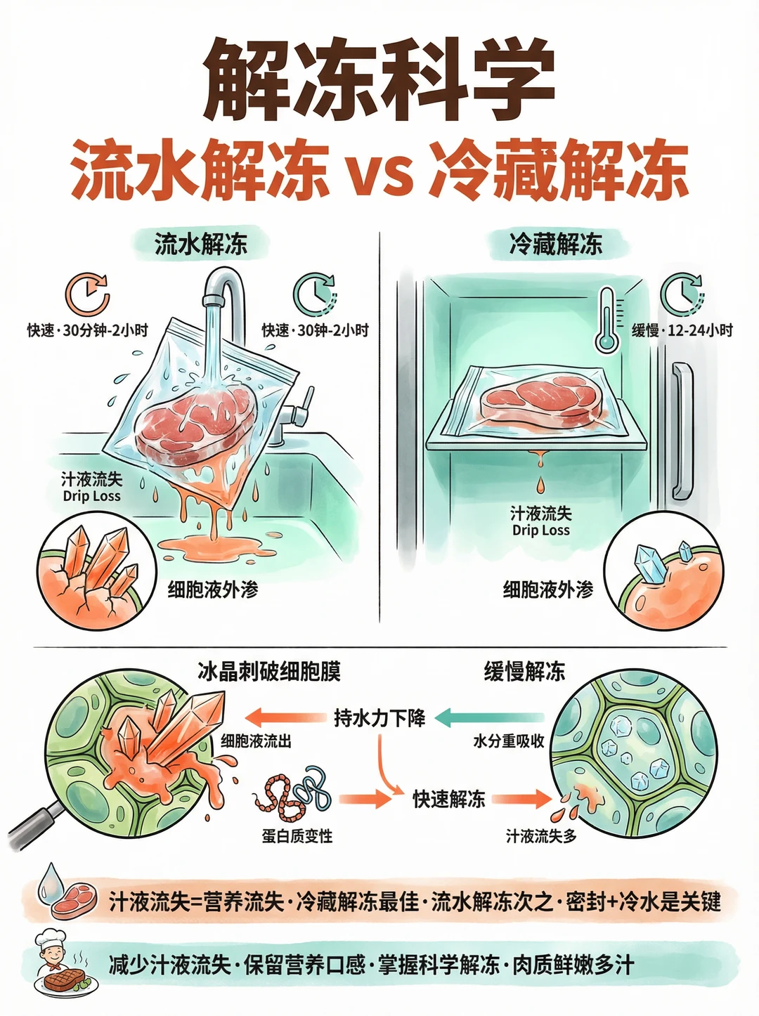 一分钟教你科学解冻，媲美鲜肉