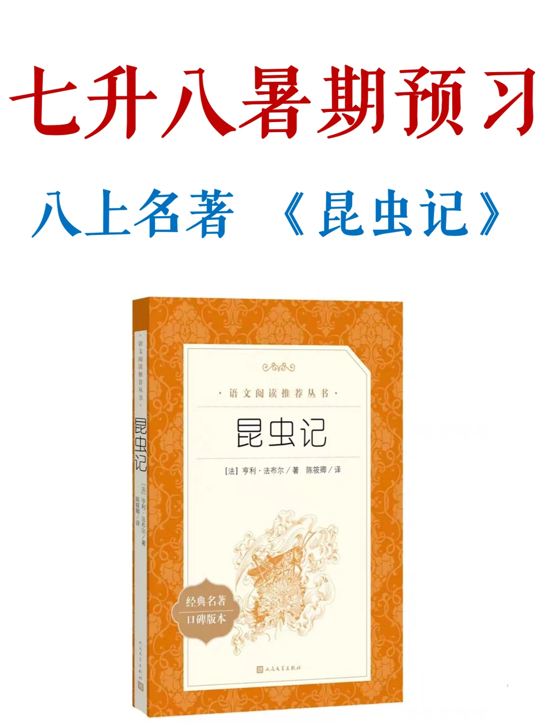 七升八暑期把《昆虫记》搞定，别等开学了！