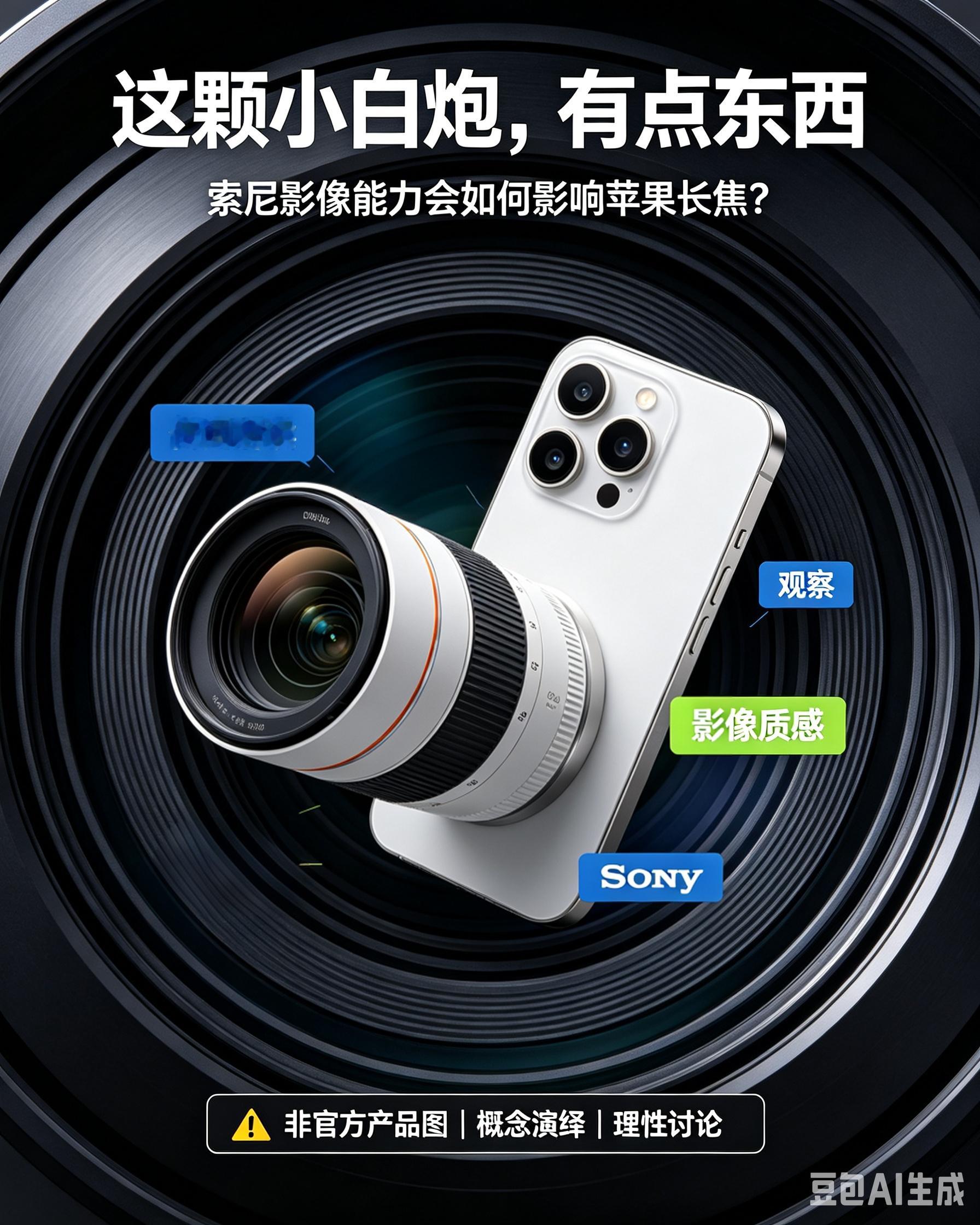 刚从海外数码圈朋友那吃到个瓜，iPhone 18 Pro的外接长焦配件最近流出来实拍。从图片来看，这套镜头的造型辨识度极高，完全是索尼经典小白长焦的缩小版，有传言是索尼官方下场参与的，有索尼长焦那味儿了。

之前手机外接镜头大多是第三方小厂自嗨，要是真有主流光学大厂下场做联合研发，等于把专业长 ​