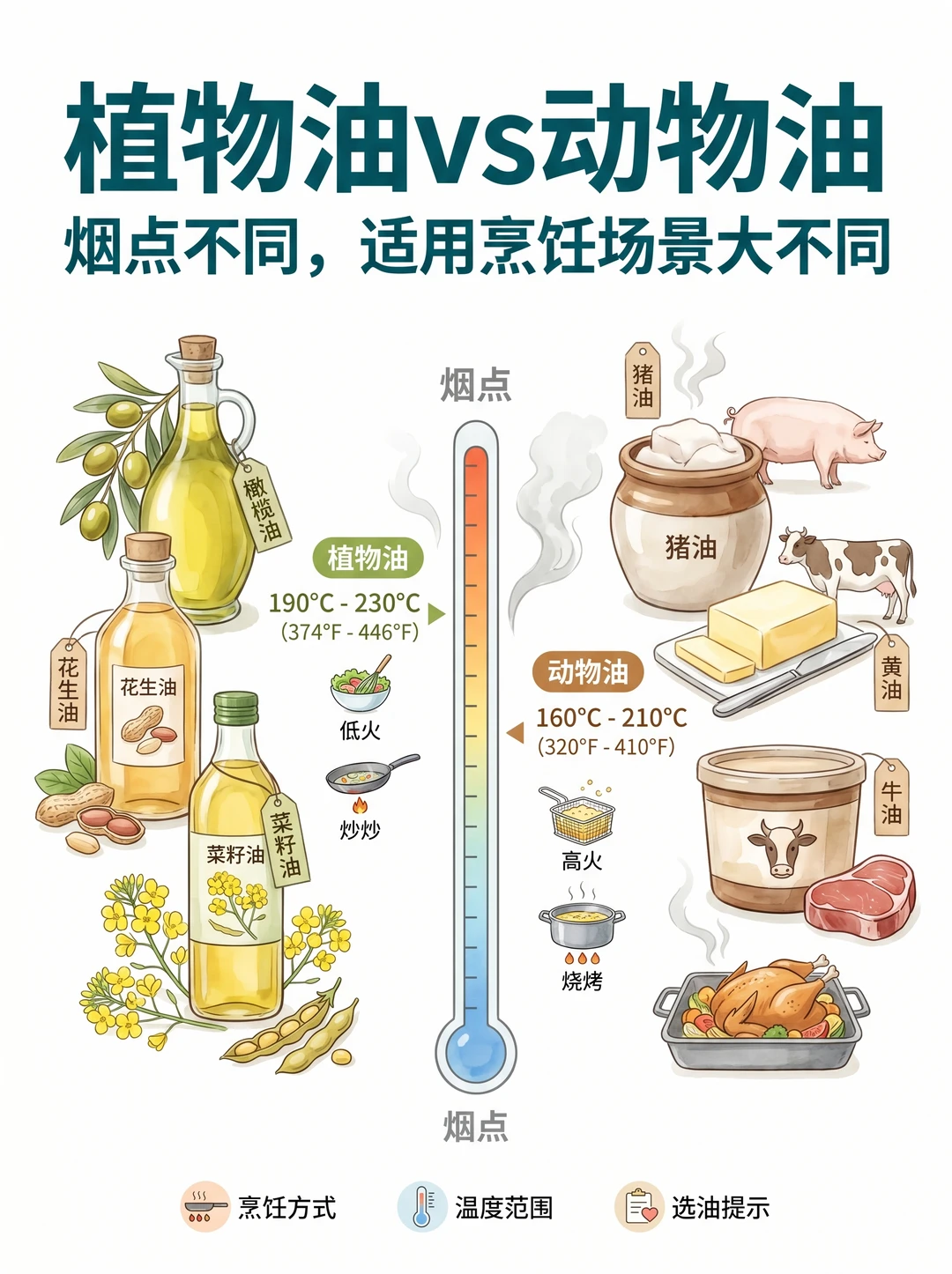 一篇搞懂烟点原理，不同菜式对应不同用油