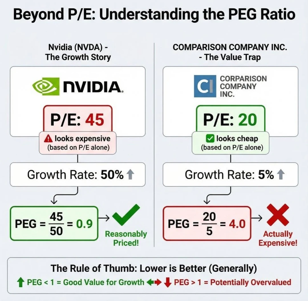 📈别再只看市盈率了 一张图看懂 PEG 如何识