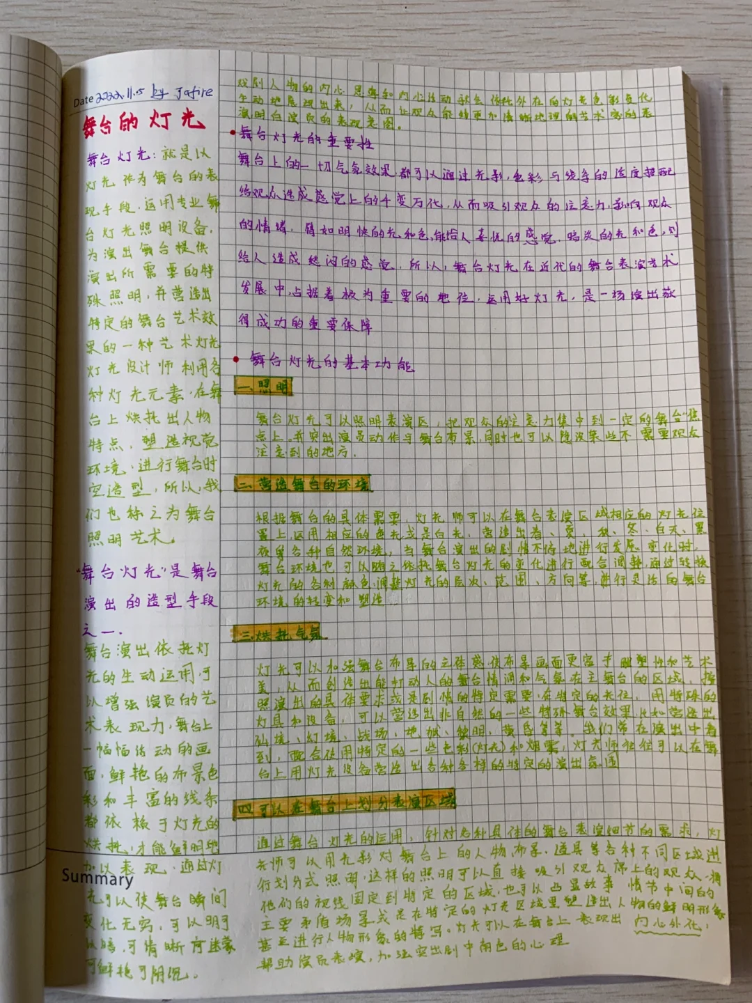 舞台的灯光——手写笔记15