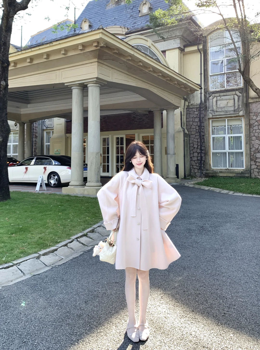 浅粉色大衣真的好甜好甜🎀