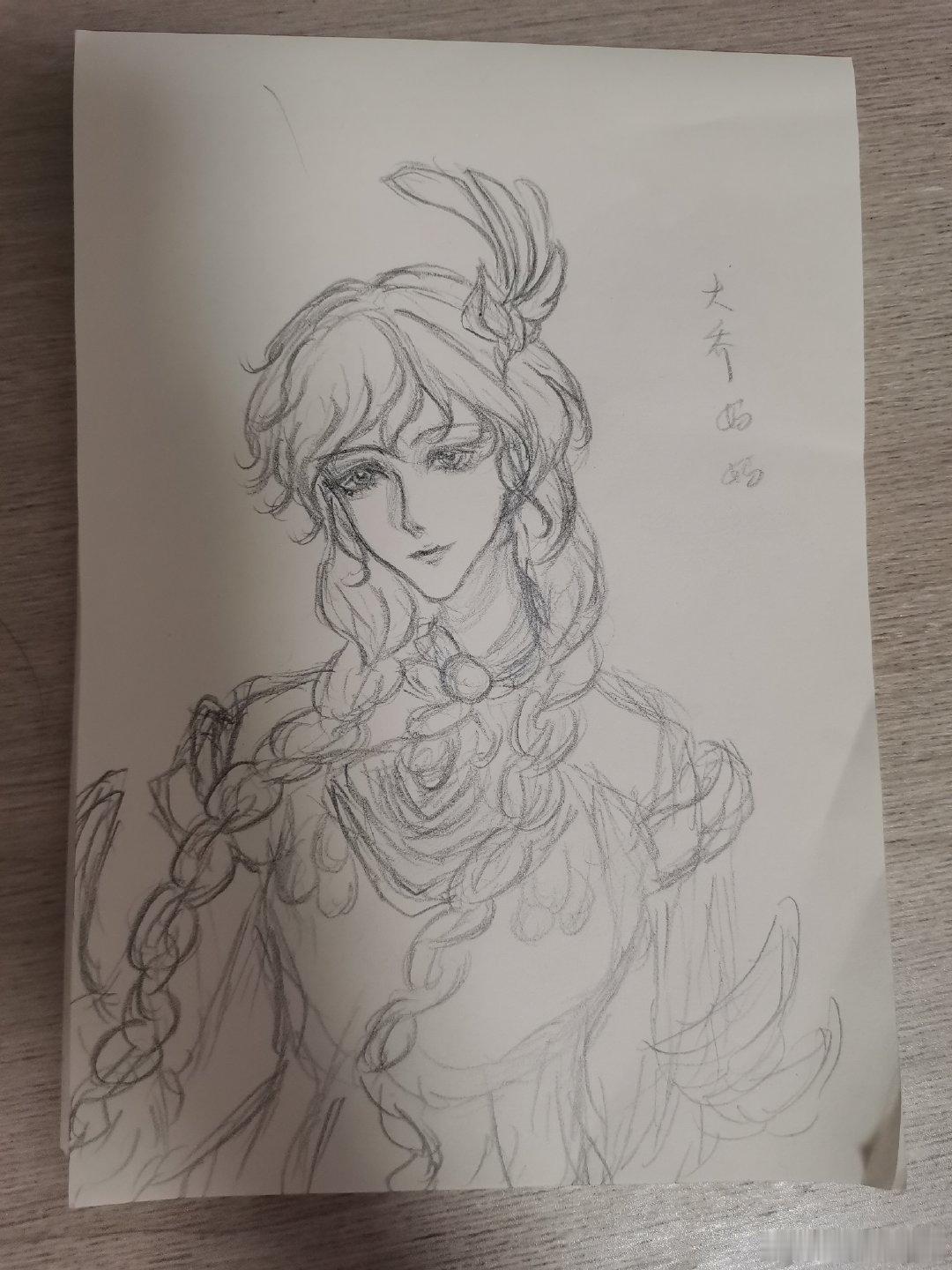 #王者荣耀大乔[超话]# 纸绘，拍出来看上去好像没有线下好看，一个是成年，一个是小时候呀[许愿星] ​