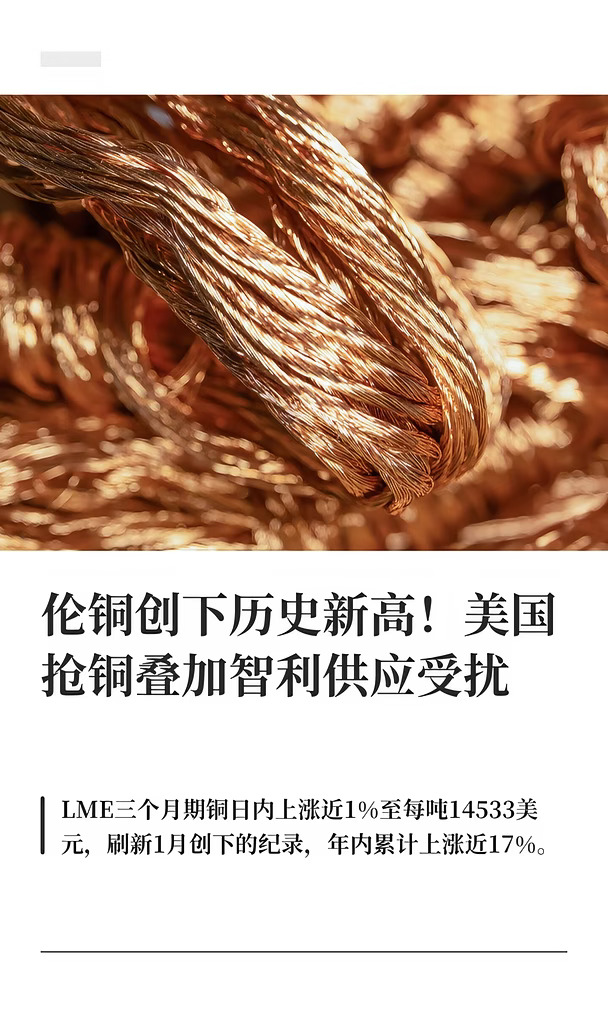 美国抢铜＋智利供应受扰 铜市紧张格局升级