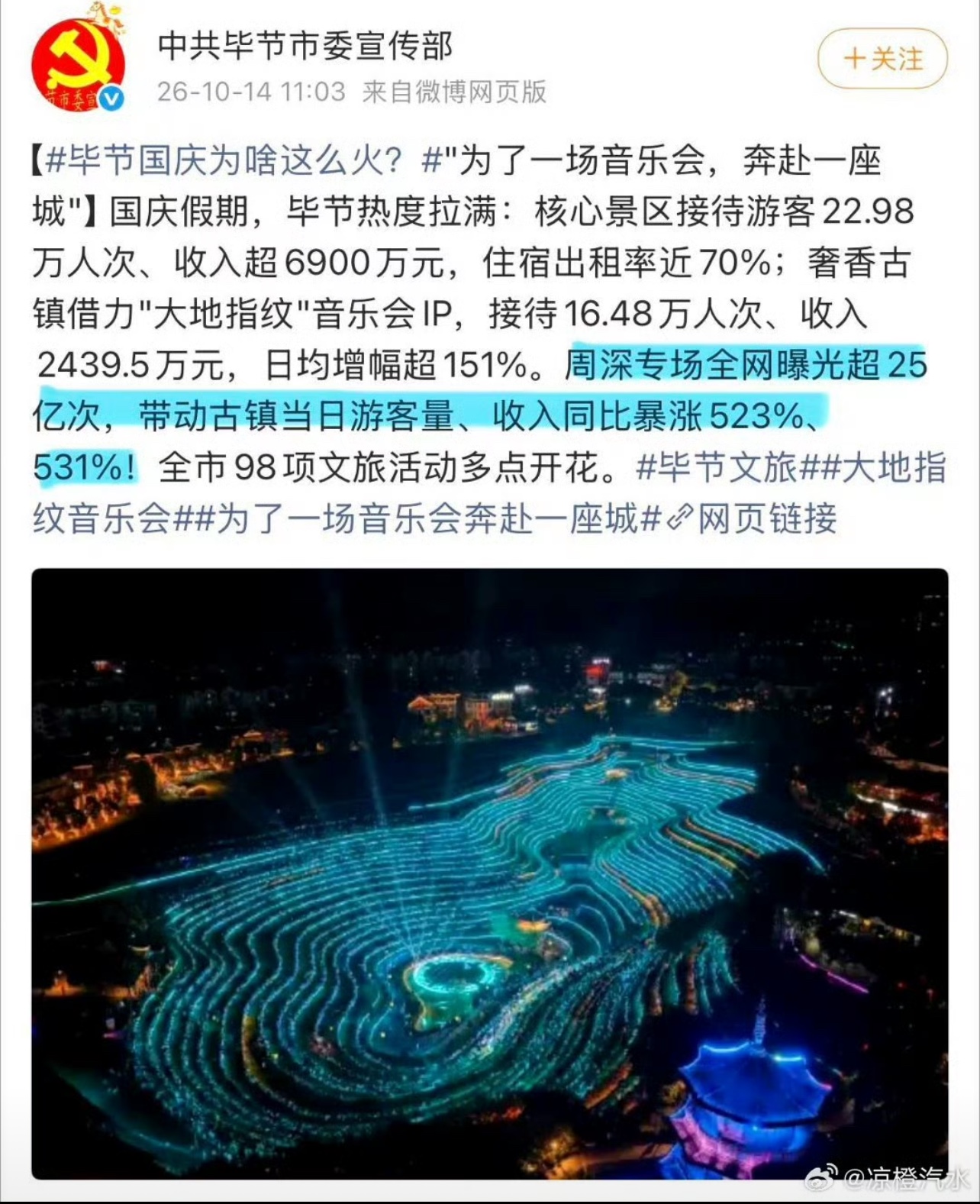 中共毕节市委宣传部发文：周深加盟的“大地指