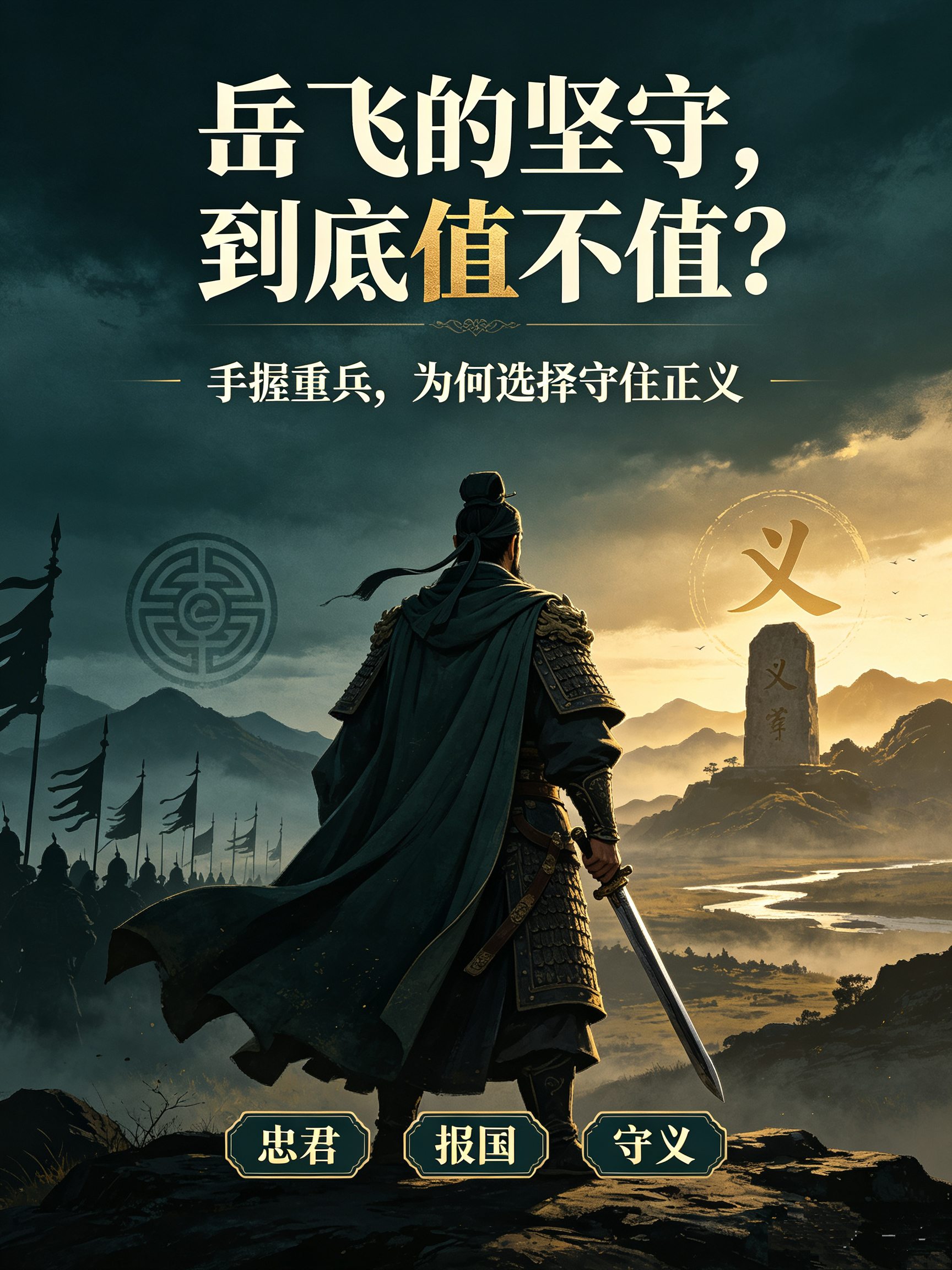 岳飞手握重兵却甘愿赴死，到底值不值？
 
千百年来，世人始终在争论一个问题：岳飞手握百战精锐的岳家军，明知被秦桧构陷、被宋高宗猜忌，明明可以起兵自保、割据一方，却选择束手就擒、含冤而死。
 
这份愚忠，到底值得吗？
 
放在世俗功利的角度看，似乎极度不值。
 
论实力，岳家军军纪严明、战力无双，是南
