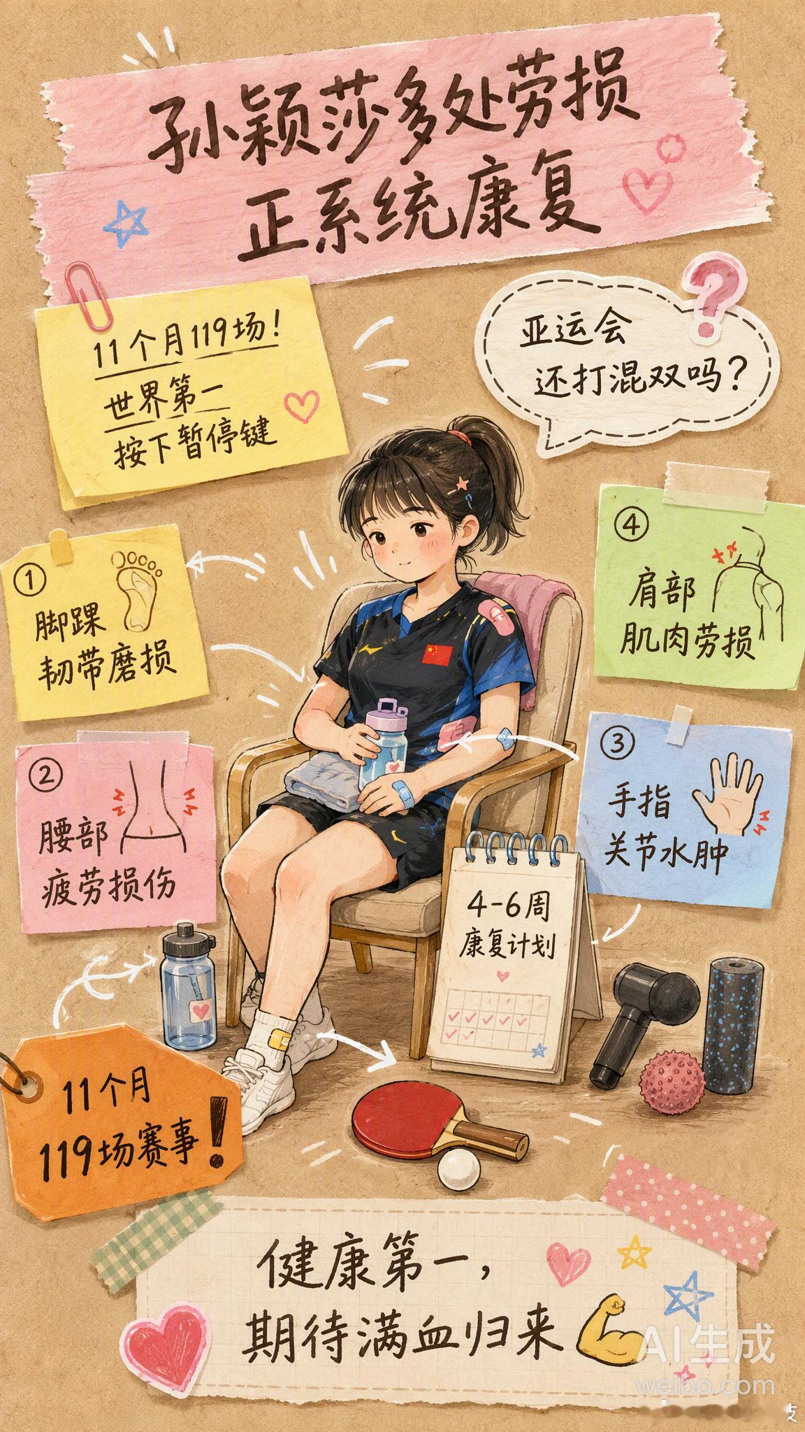 8月2日晚，WTT官方确认孙颖莎因伤退出欧洲大满贯瑞典站，这是她近期连...