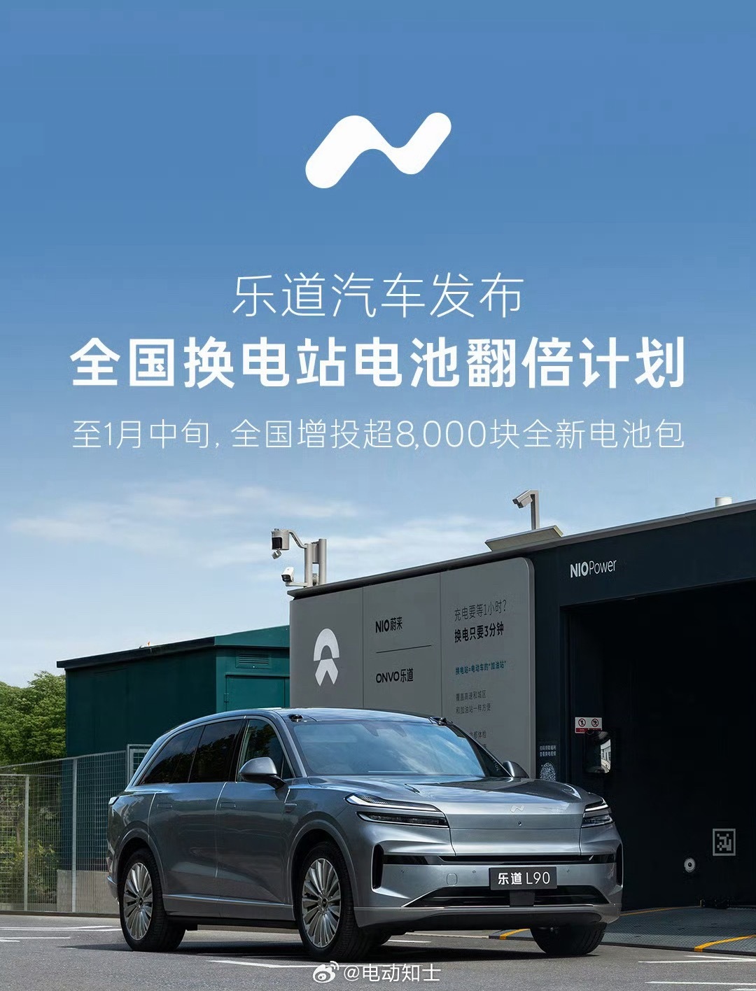 乐道汽车发布全国换电站电池翻倍计划，将向换电网络增投超8000块全新电...
