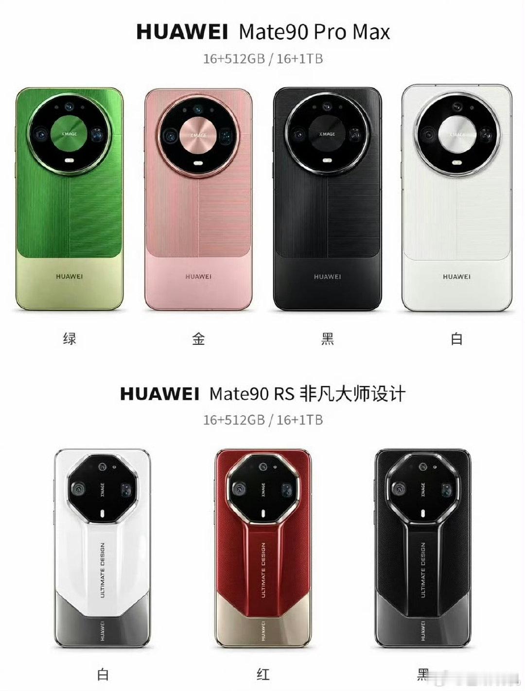 #华为Mate90正面外观曝光#
外观已经曝光完了，这次配色还挺大胆的。[捂嘴哭] ​