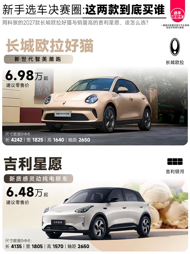 新手买车必看 | 6万级纯电小车该怎么选❓