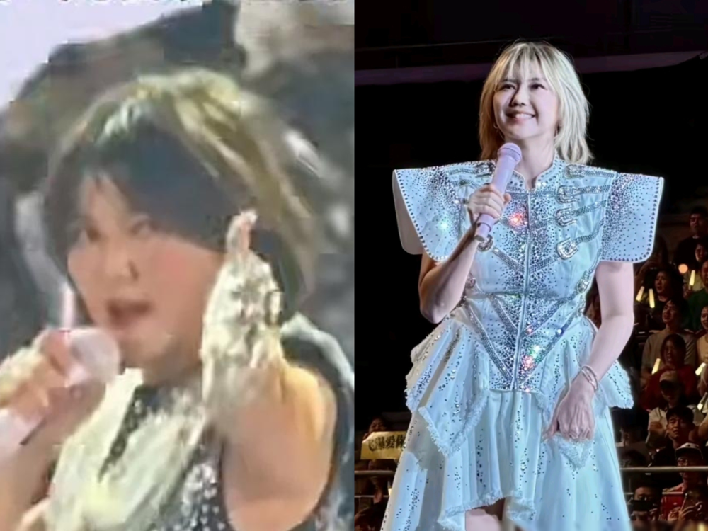 孙燕姿演唱会的状态很有意思，
除了舞台上的小意外，
还有一个很有意思的点，不少观众觉得她现在的模样，和李湘有几分神似。
确实，现在的孙燕姿脸颊圆润了一些，笑容也更舒展，透着一股松弛和温和，但人家业务能力可一点没松懈。这次是她出道25周年的巡回演唱会，天津站那天，户外舞台因为湿滑，她穿着高跟鞋从