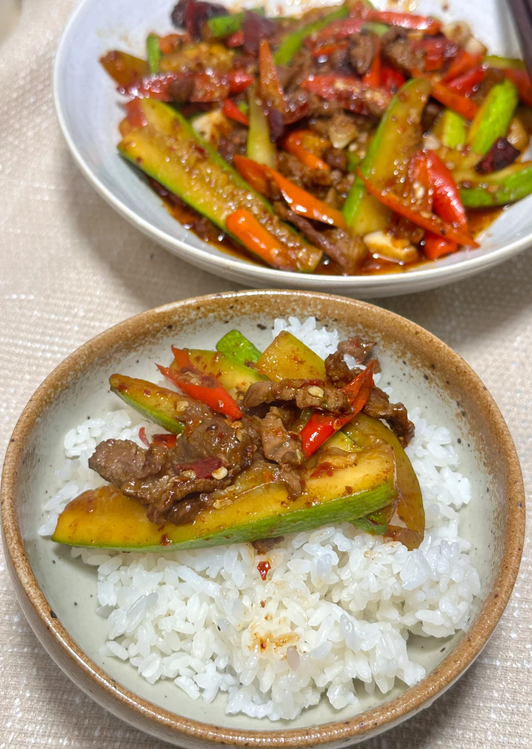 西葫芦炒牛肉 脆嫩爽口吃不腻