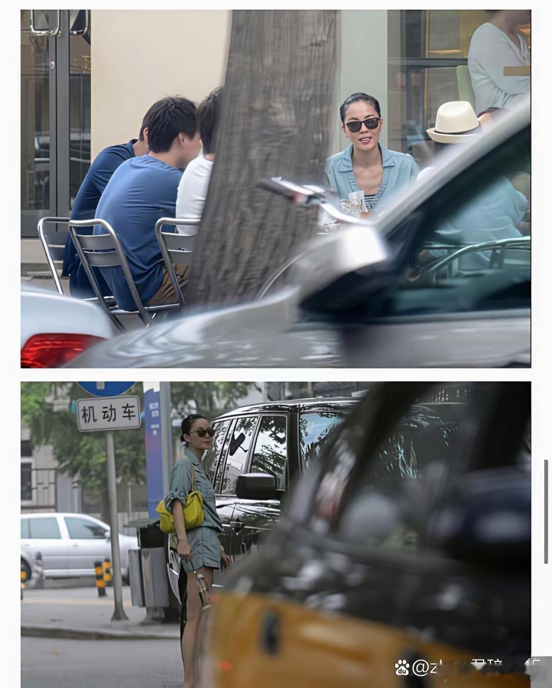 王菲早年和李亚鹏约会的照片里，她穿得超休闲，是运动风，随便挽个丸子头，没化妆。见了李亚鹏后，俩人坐路边有说有笑，状态老放松了。 ​