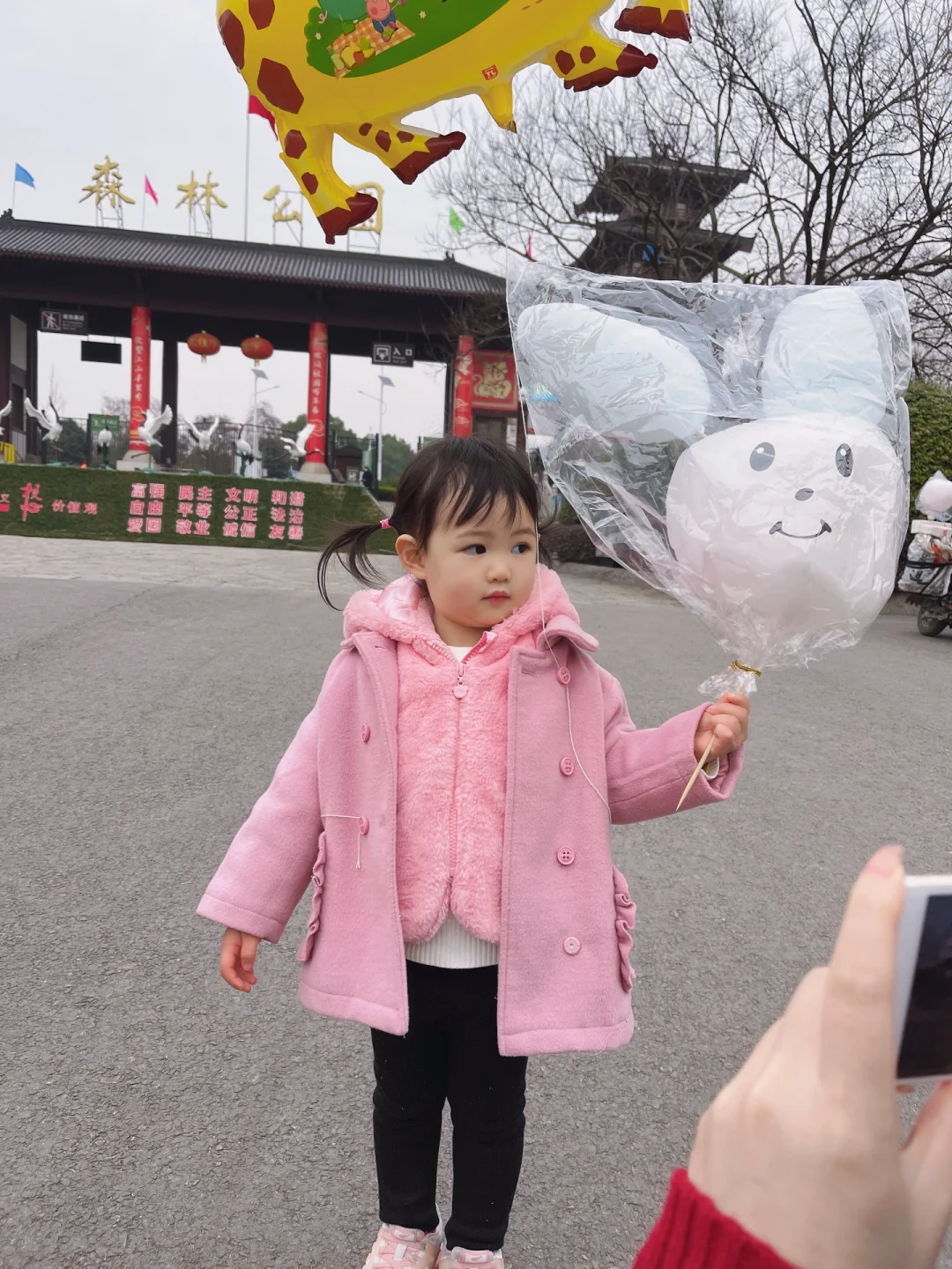 森林公园门口的快乐