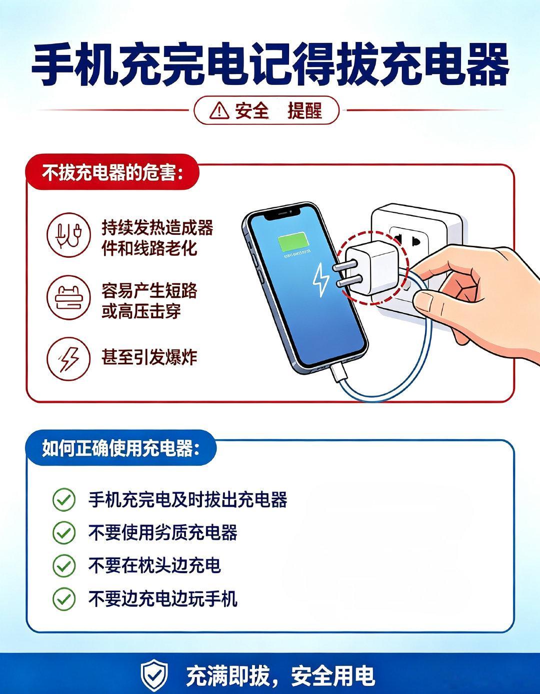 #峨山微提示# 你是不是经常边充电边玩手机，或者手机充满电后只拔手机，让充电器继续插在插座上？长期不拔充电器有极大的消防安全隐患，小峨提醒大家要养成随手拔充电器的习惯，安全使用充电器。#手机集体涨价原因找到了# ​