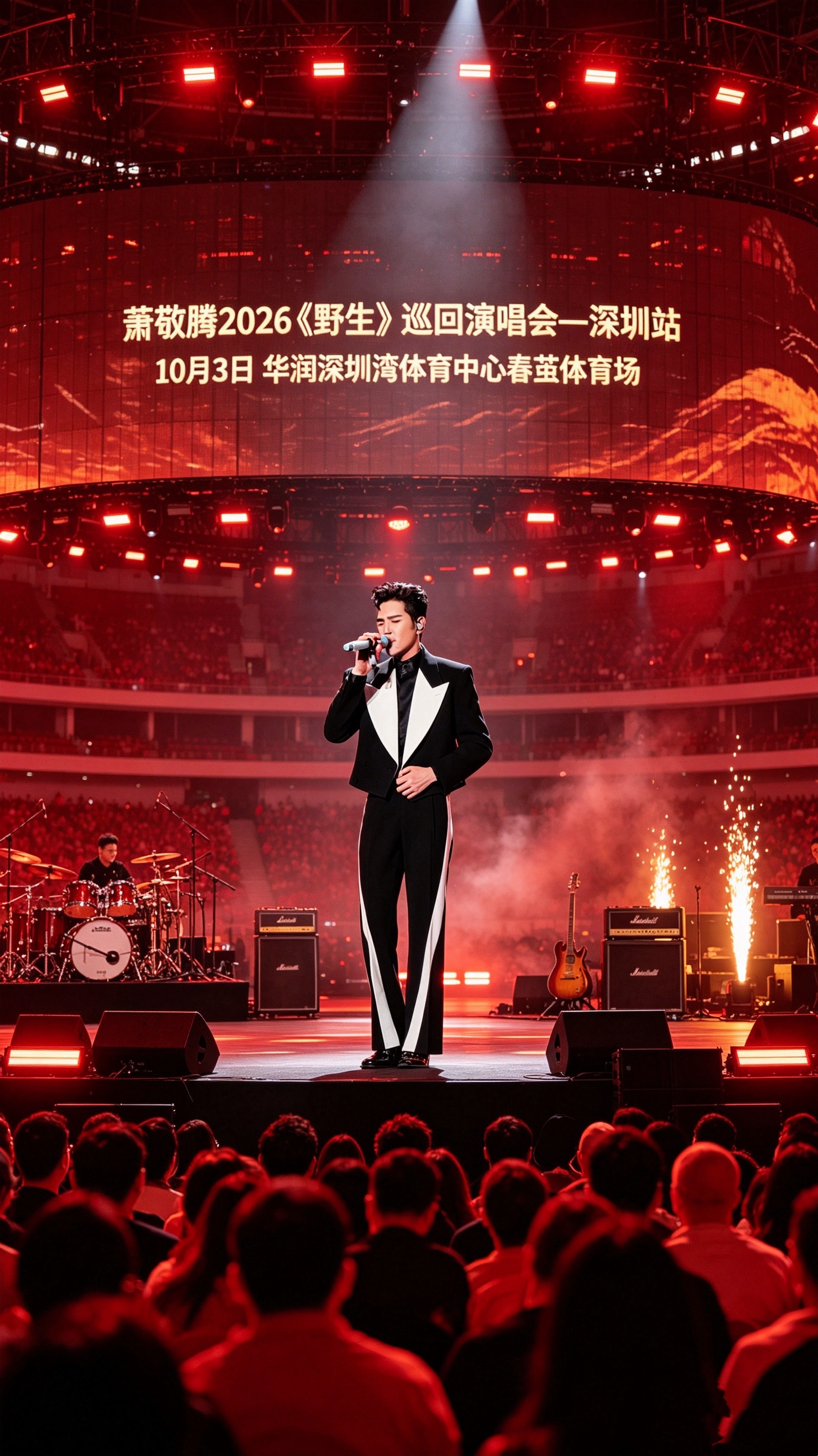 三小时，不修音，只有野生。
10月3日，春茧见。
🔥 萧敬腾「野生」深圳站萧敬腾 萧敬腾2026野生巡回演唱会 萧敬腾深圳演唱会深圳dou知道