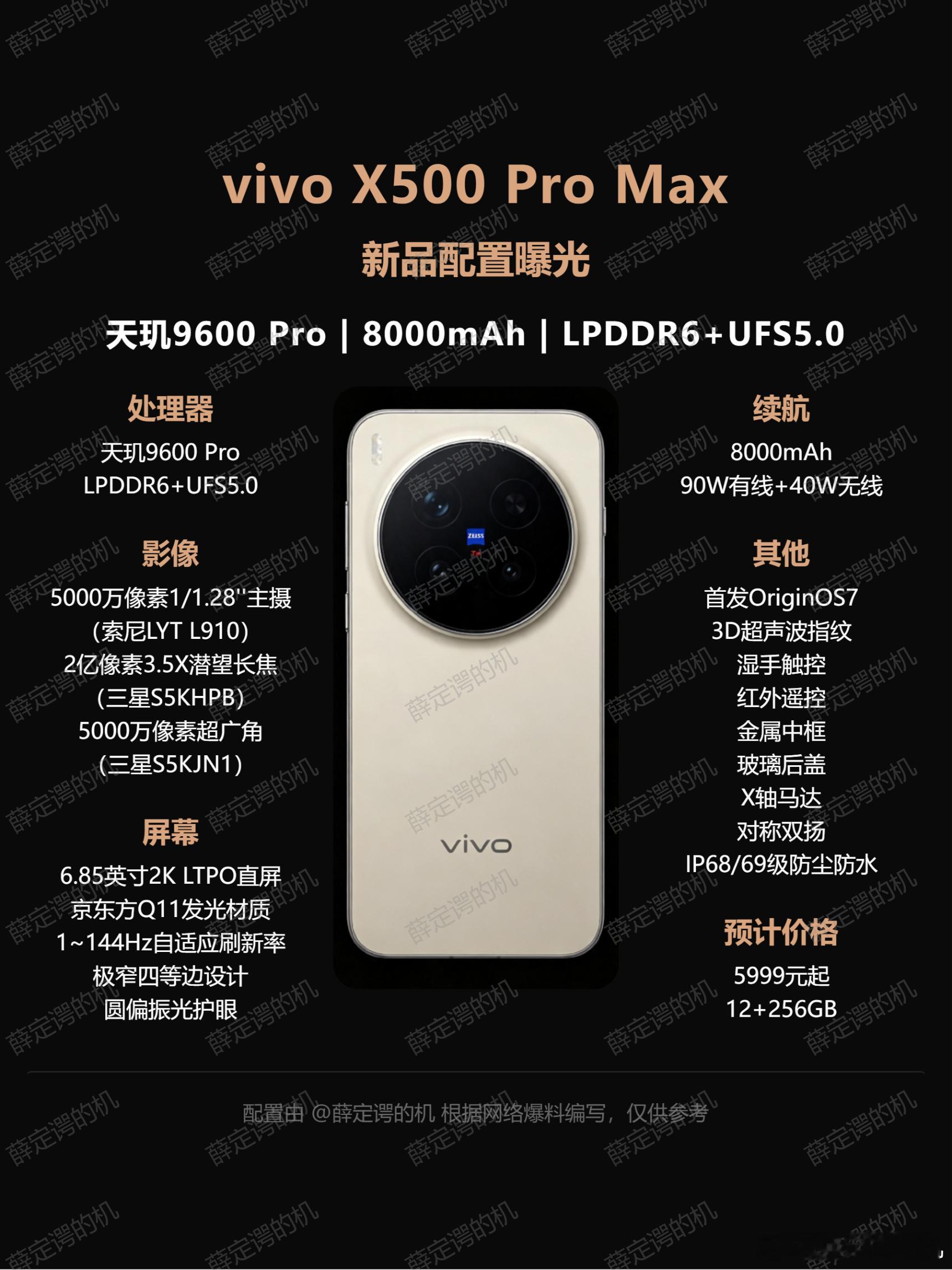 vivo X500 Pro Max爆料，首发2nm芯 屏幕电池更大  ...