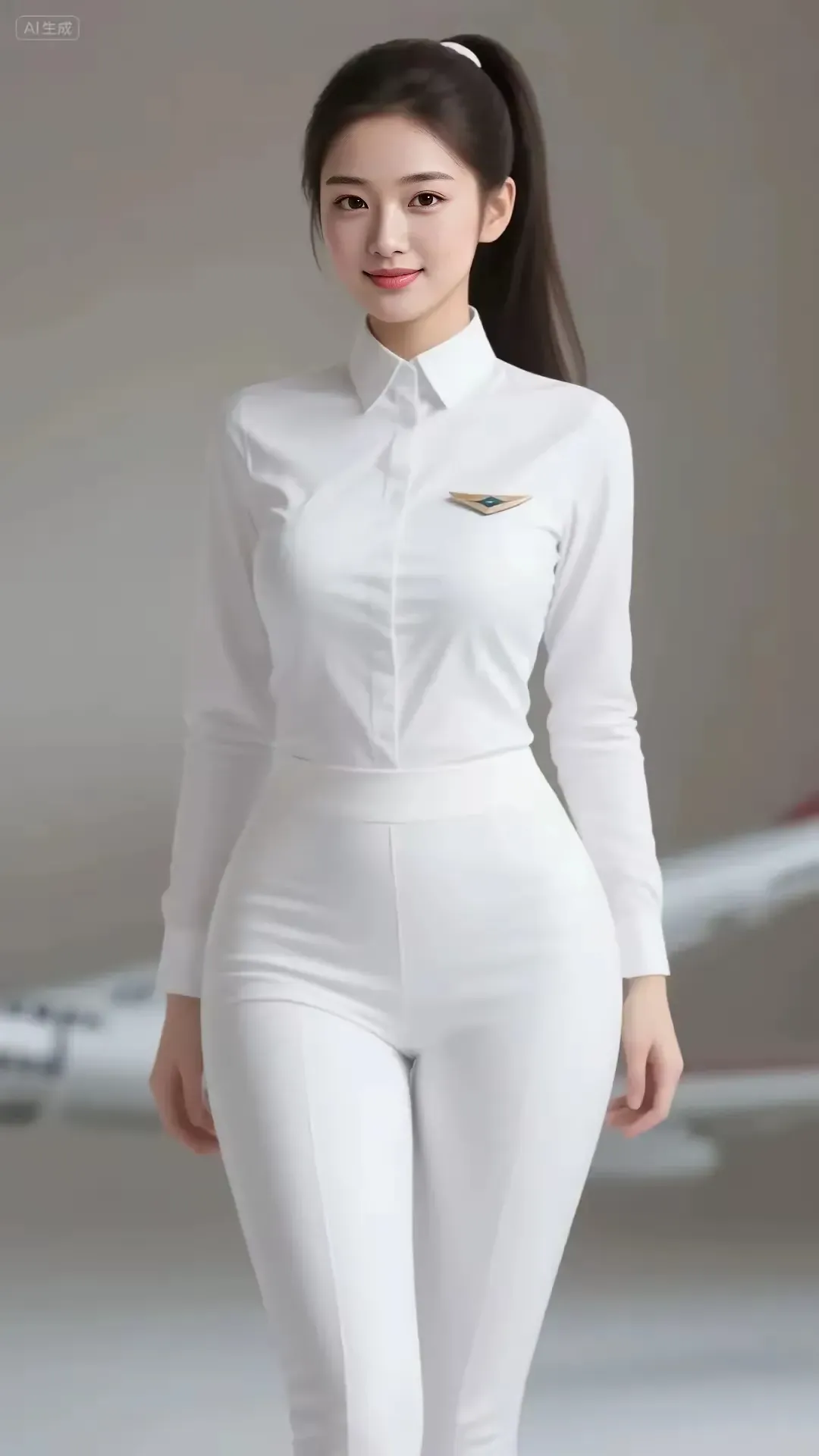 《职场美女》 面带微笑透刚毅， 眼含热忱满自信。 才华卓越有风度， 容...