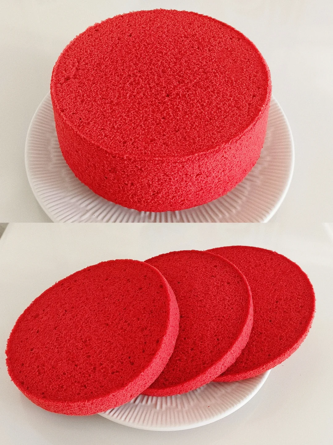 锁死这个配方🔥不凹陷不回缩的红丝绒戚风