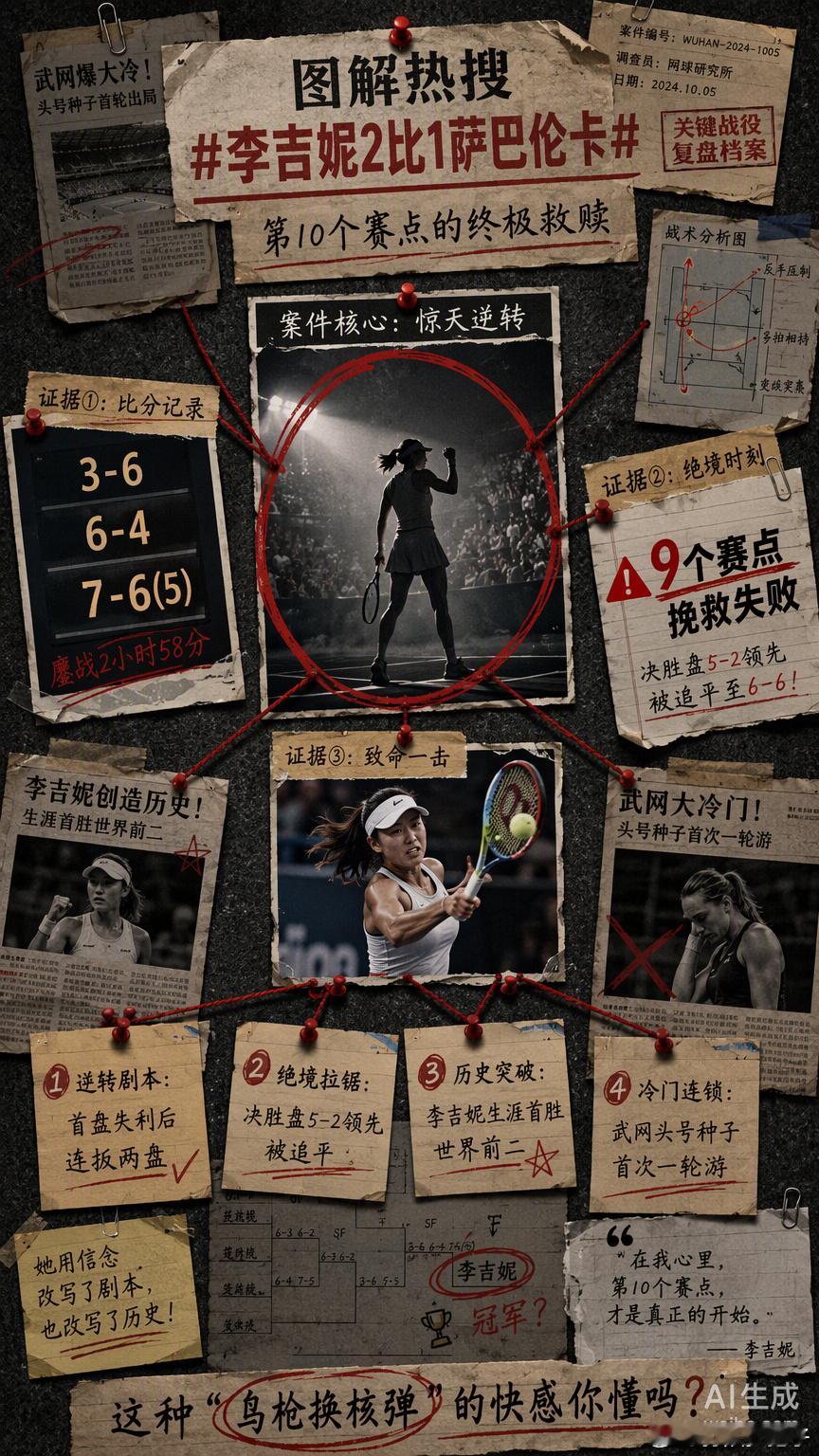 谁懂这种在悬崖边上把“鸟枪换核弹”的剧本演完的救赎感。

李吉妮这场球，简直跟我之前等小米SU7 Max下线的心情一模一样。在那漫长的、甚至有点让人怀疑人生的拉锯战里，其实是在积攒一股劲儿。从首盘失利的被动，到次盘连追四局的坚韧，再到决胜盘5-2领先被追平后的窒息，这种从“石器时代”的卡顿跨 ​