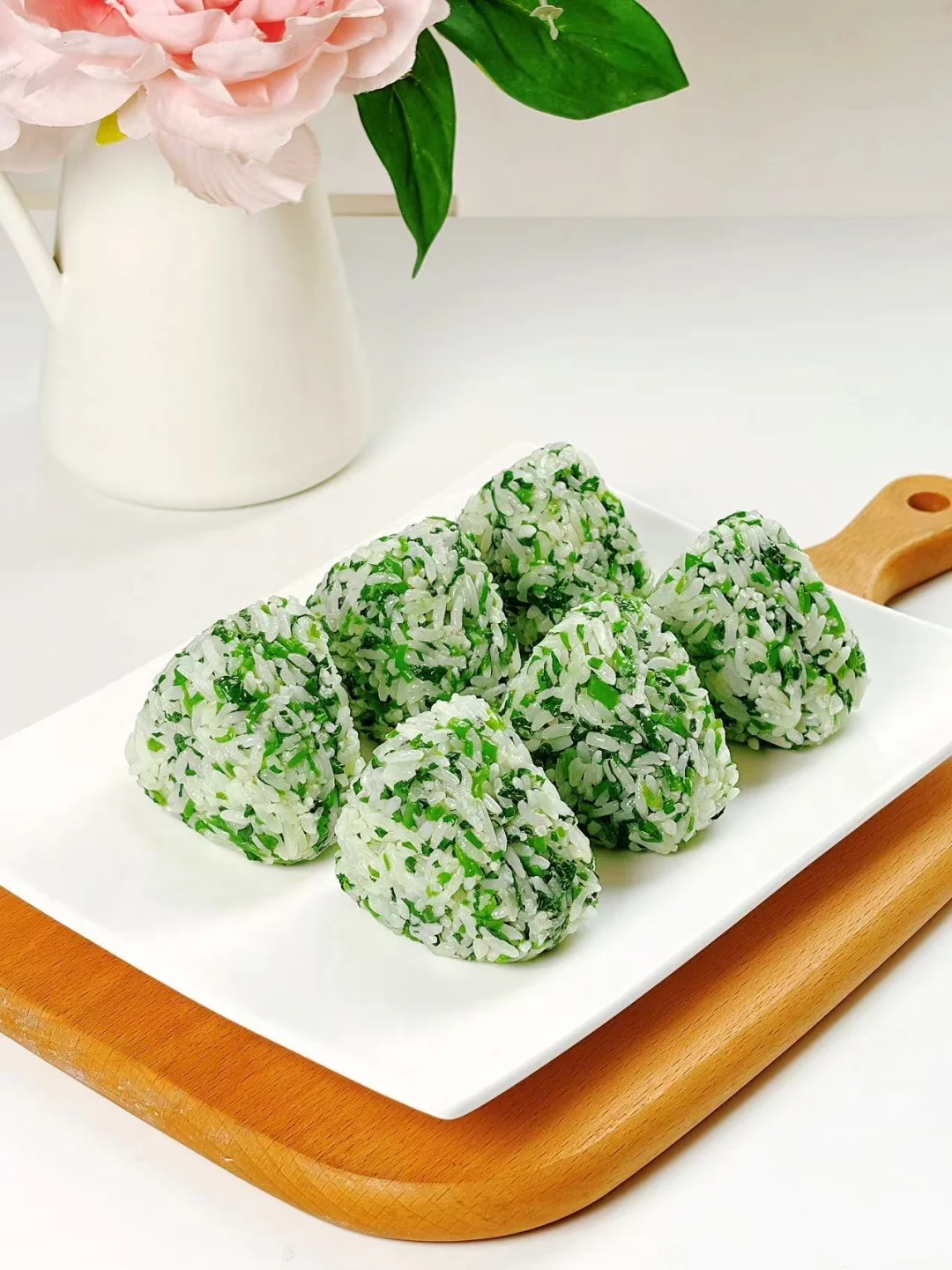 春天的西洋菜饭团子，清香弹口