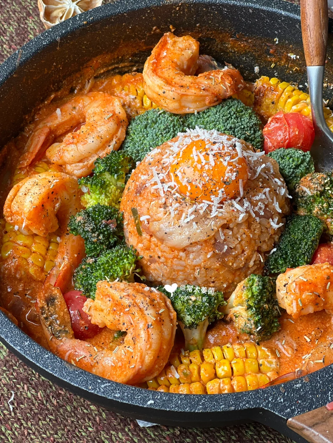 奶辣芝士大虾浓汤&辣白菜炒饭🍤🇰🇷