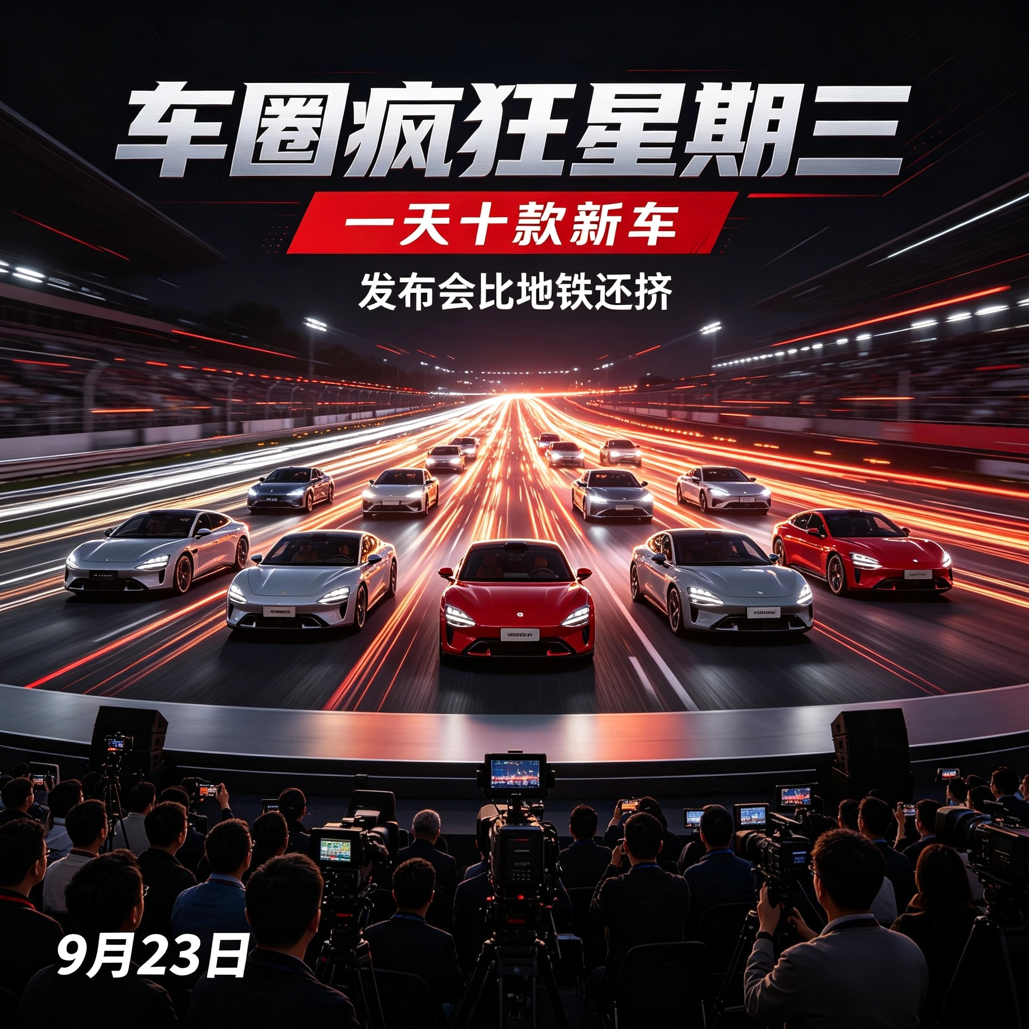 9月23日，车圈“疯狂星期三”：一天十款新车，发布会比地铁还挤

别睡了，不是普通周三。9月23日，智己LS6、腾势Z9S、启境GX7、吉利银河E5、长安启源Q06、别克至境E7、魏牌高山智慧版、哈弗猛龙PLUS力魂版、捷途旅行者7、标致/传祺等一票新车集中上市、预售、亮相——一天至少十款，媒体排期
