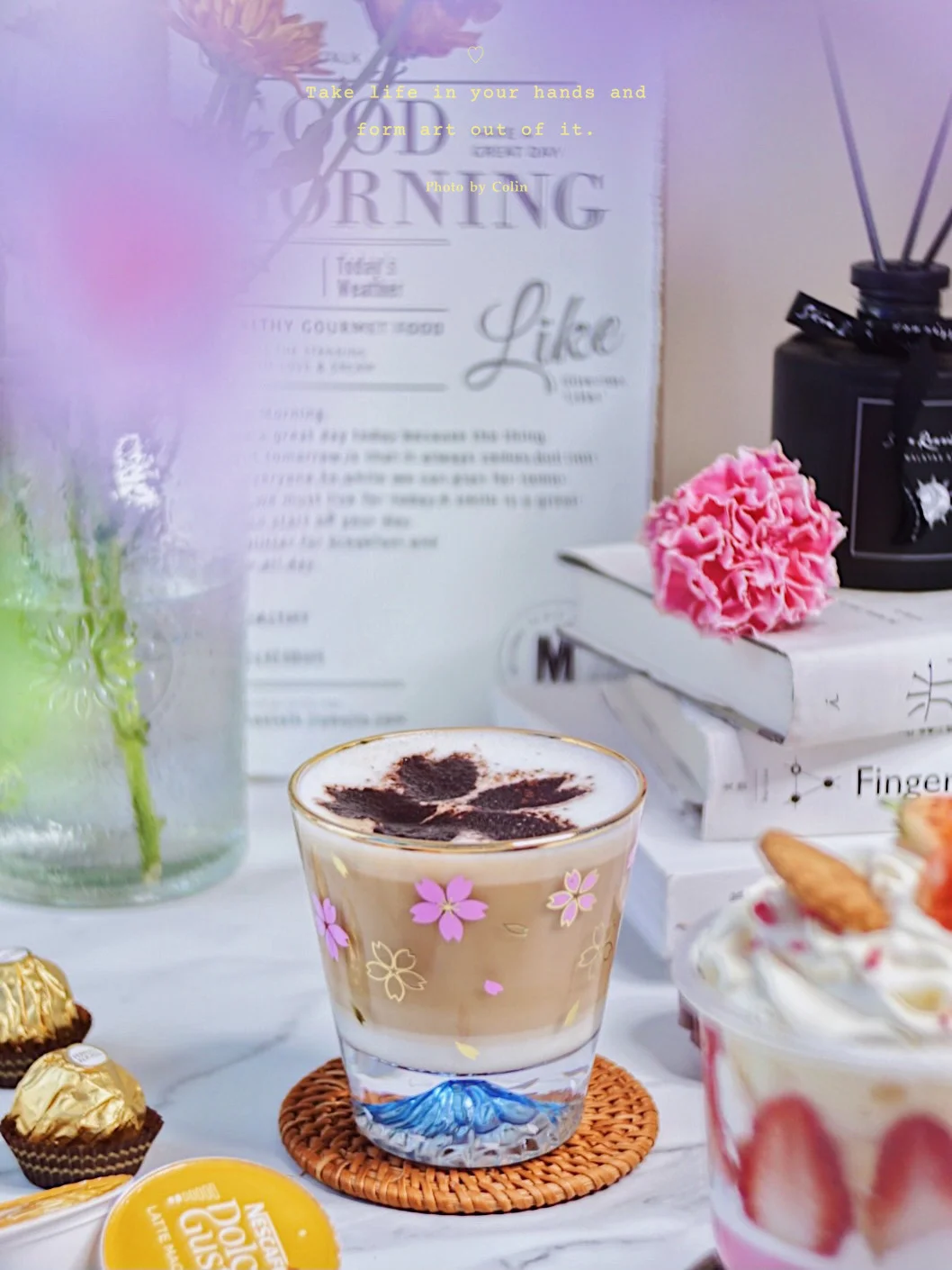 一键get春季限定花式咖啡☕落樱乌龙拿铁🌸