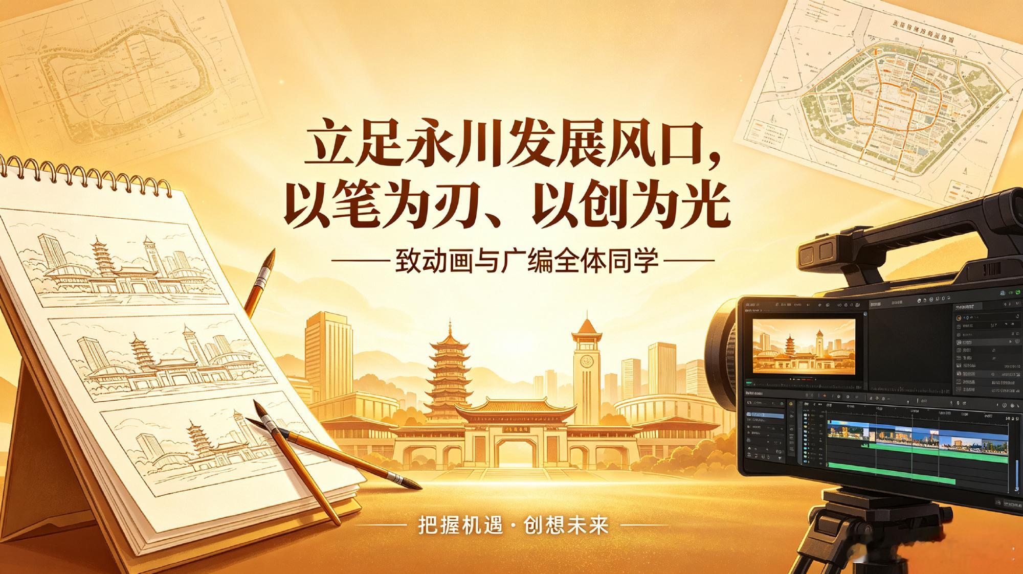 立足永川发展风口，以笔为刃、以创为光——致动画与广编全体同学同学们：昨...