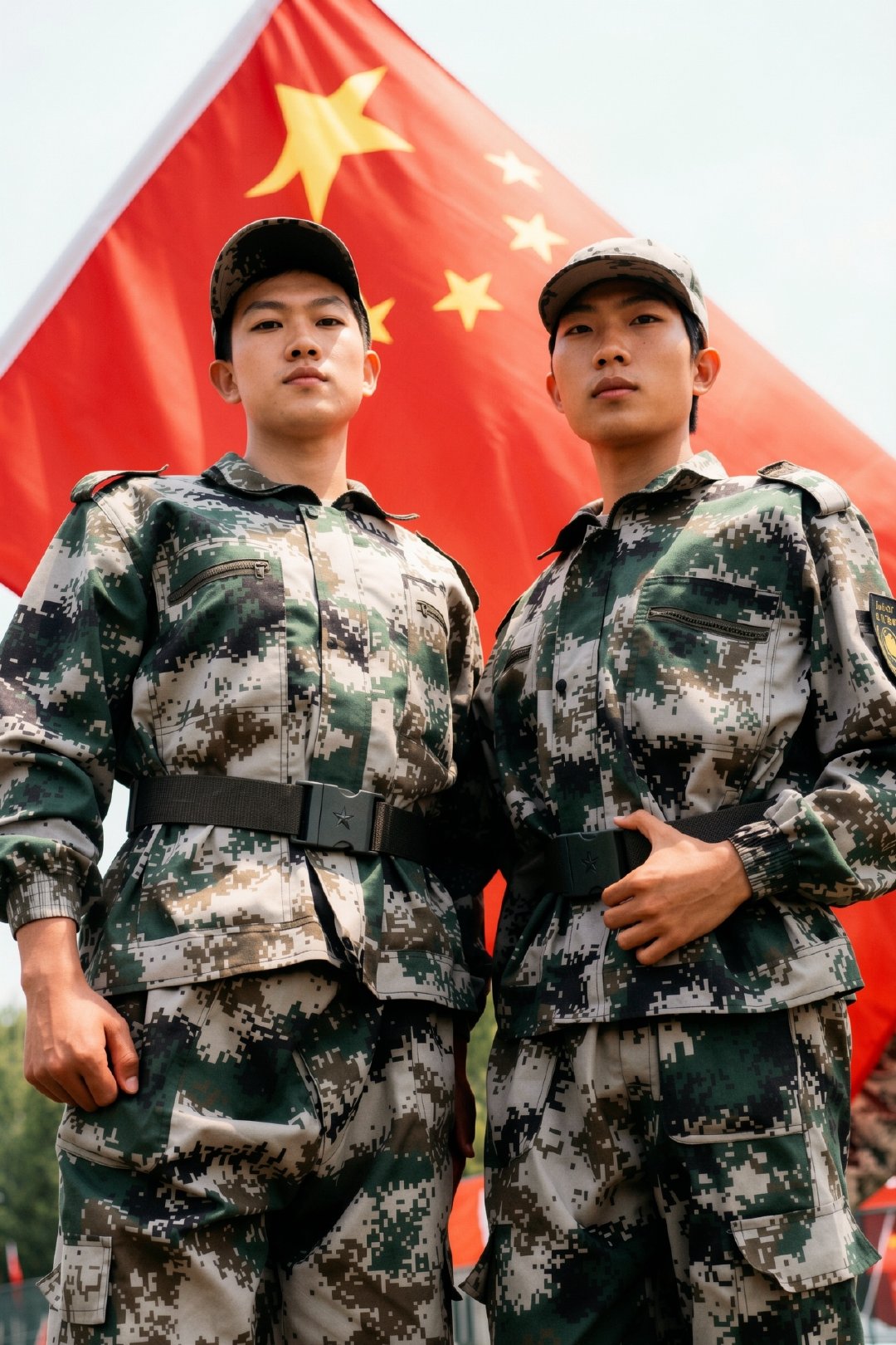 #我和祖国共成长# 迷彩藏少年意气，红旗载家国信仰。我和国旗合个影，把爱国热忱藏进青春里🇨🇳戳图↓和小中一起感受青春风采~#迷彩青春#（via.莫伶名师工作室 ）
点击 参与打卡互动解锁更多精彩！ ​