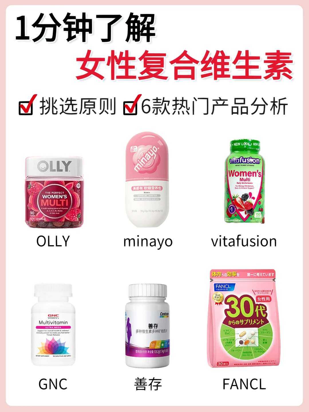 6款女性复合维生素分析 营养师教你怎么选！
