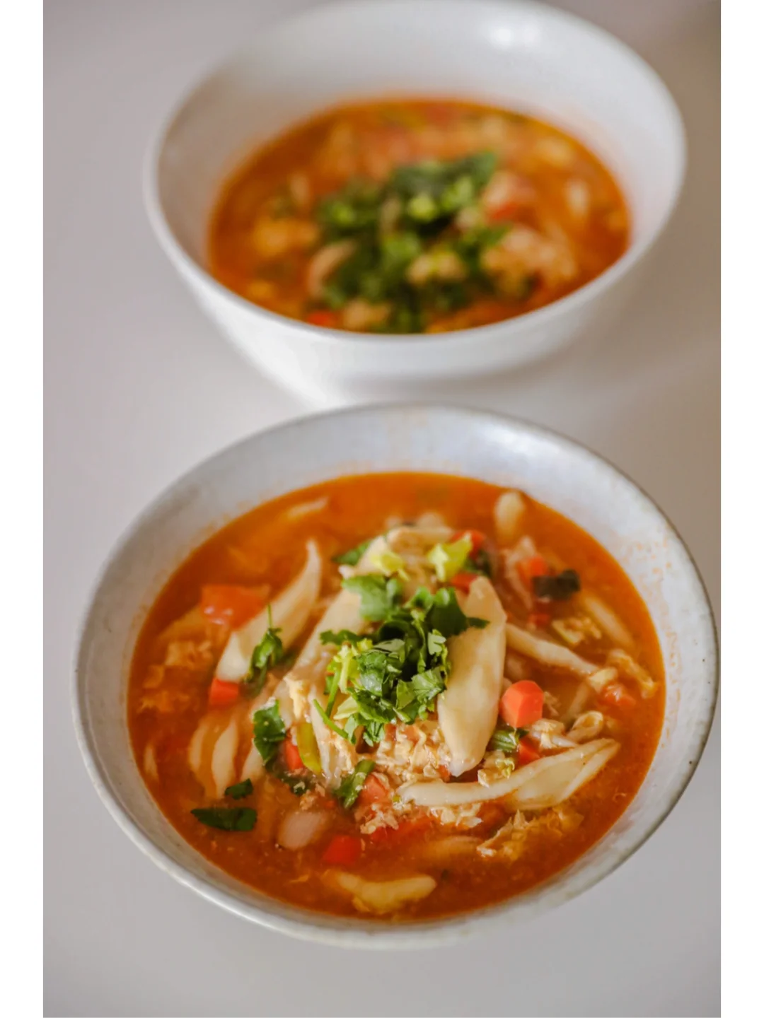 坚持做1000种面不重样（124）番茄浓汤剪刀面