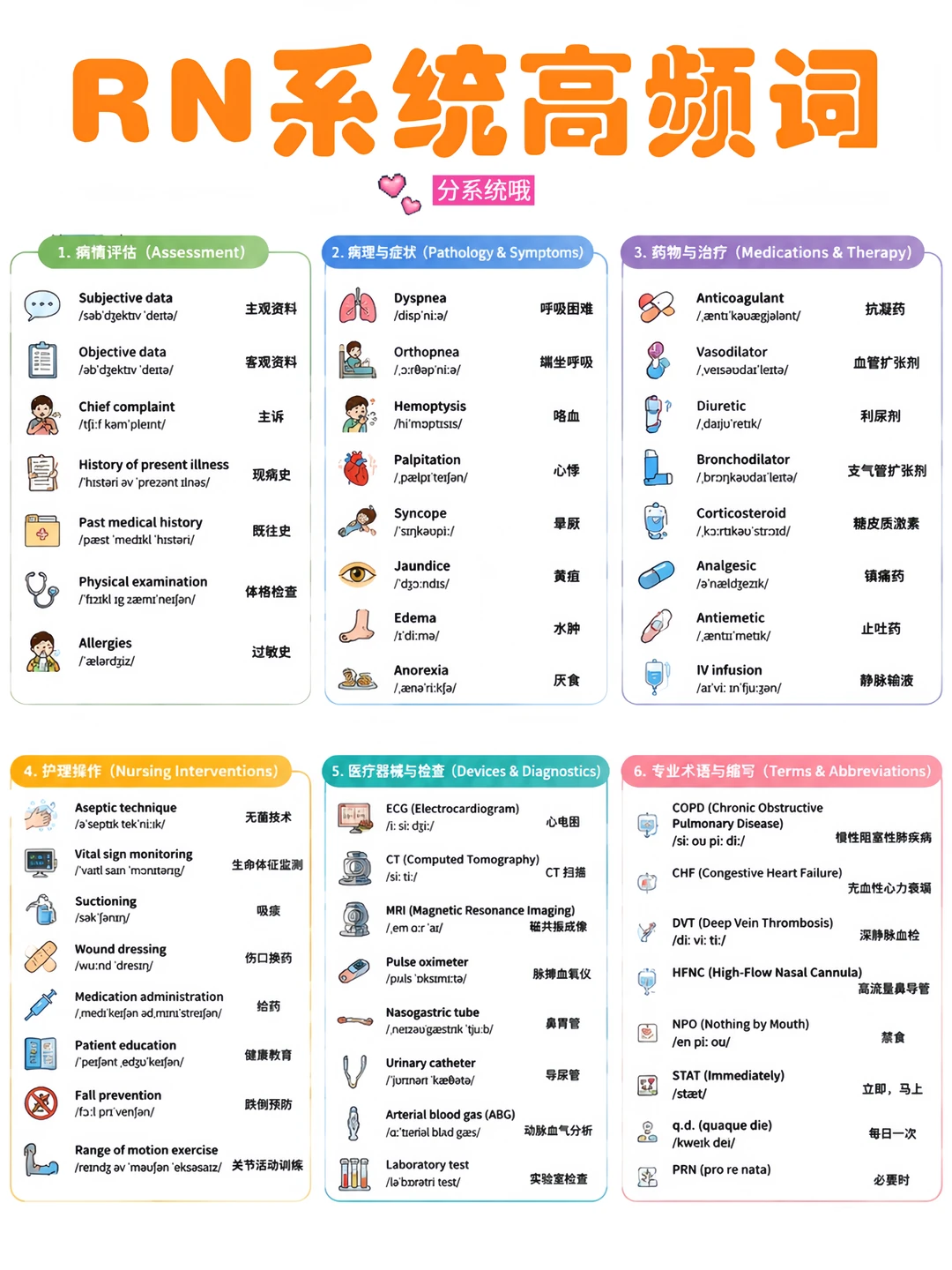 备考RN/系统高频词！！学！！单词