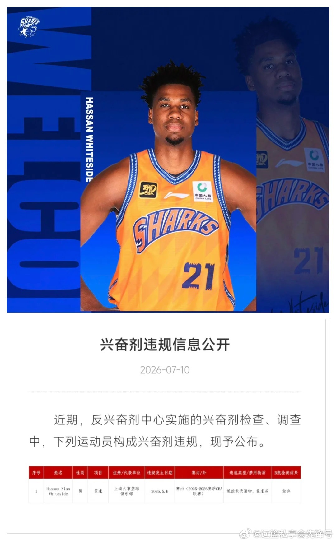 如果不是官方通报曝光，恐怕所有球迷至今都会以为，本赛季CBA上海男篮的...
