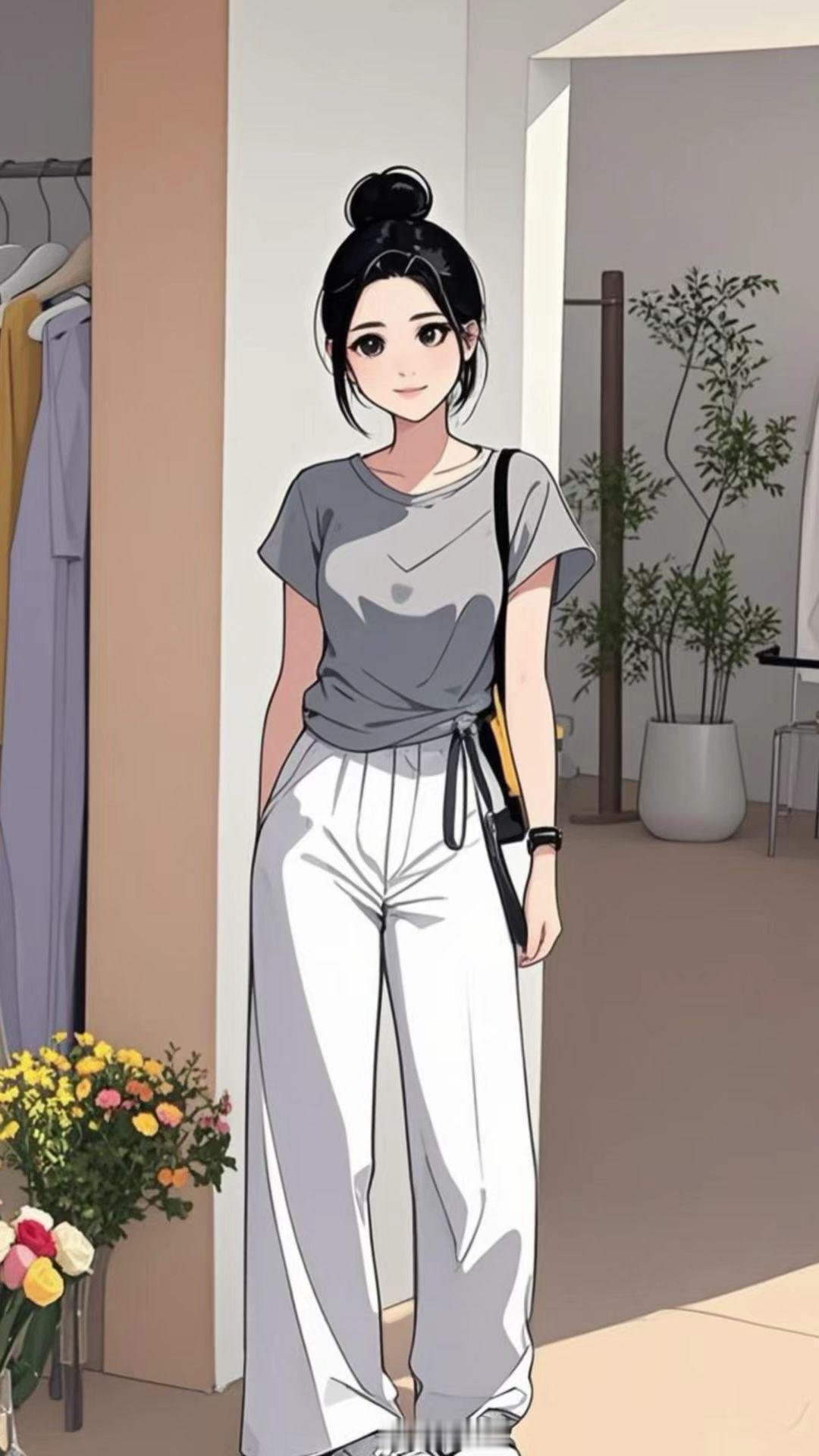 我勒个豆夏天这样穿真的韩系又松弛！设计感绑带上衣搭配韩版阔腿裤，一套洋...