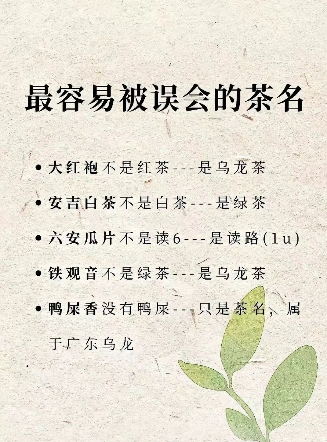 最容易被误会的茶名，你都知道吗？