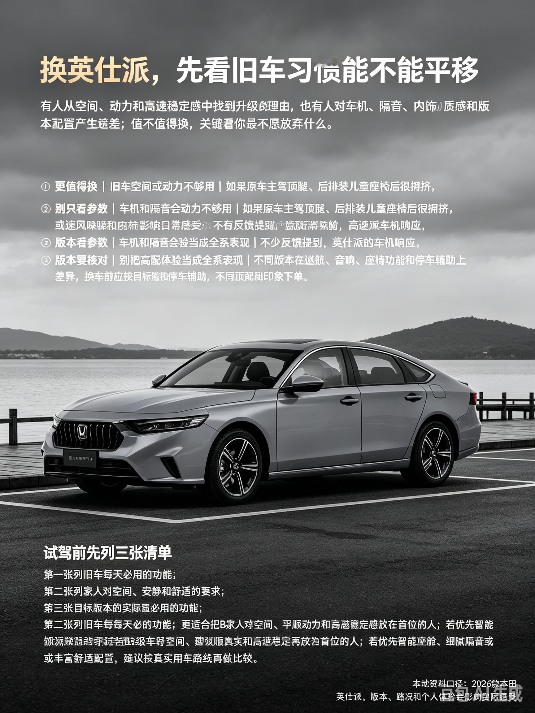 换英仕派先看旧车习惯能不能平移