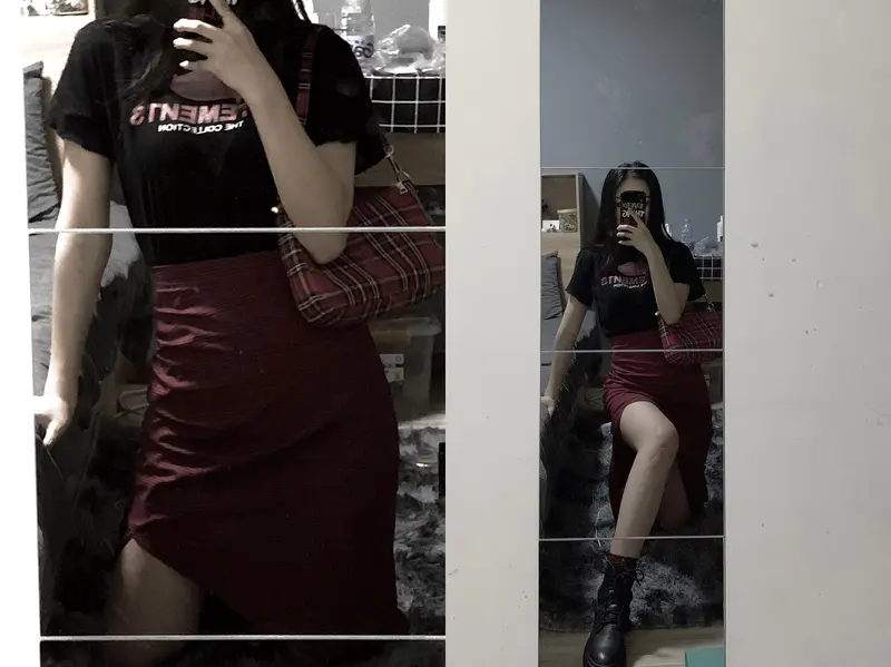 今天早晨美女性感穿搭。一天三次时尚穿搭。