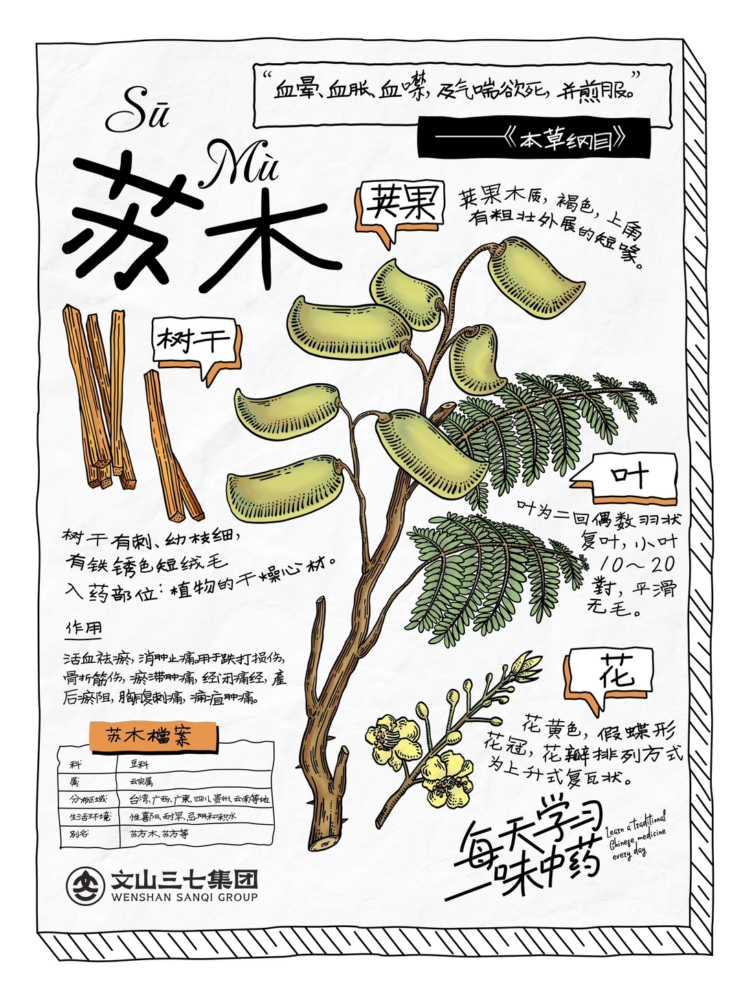 👉每天学习一味中药｜苏木