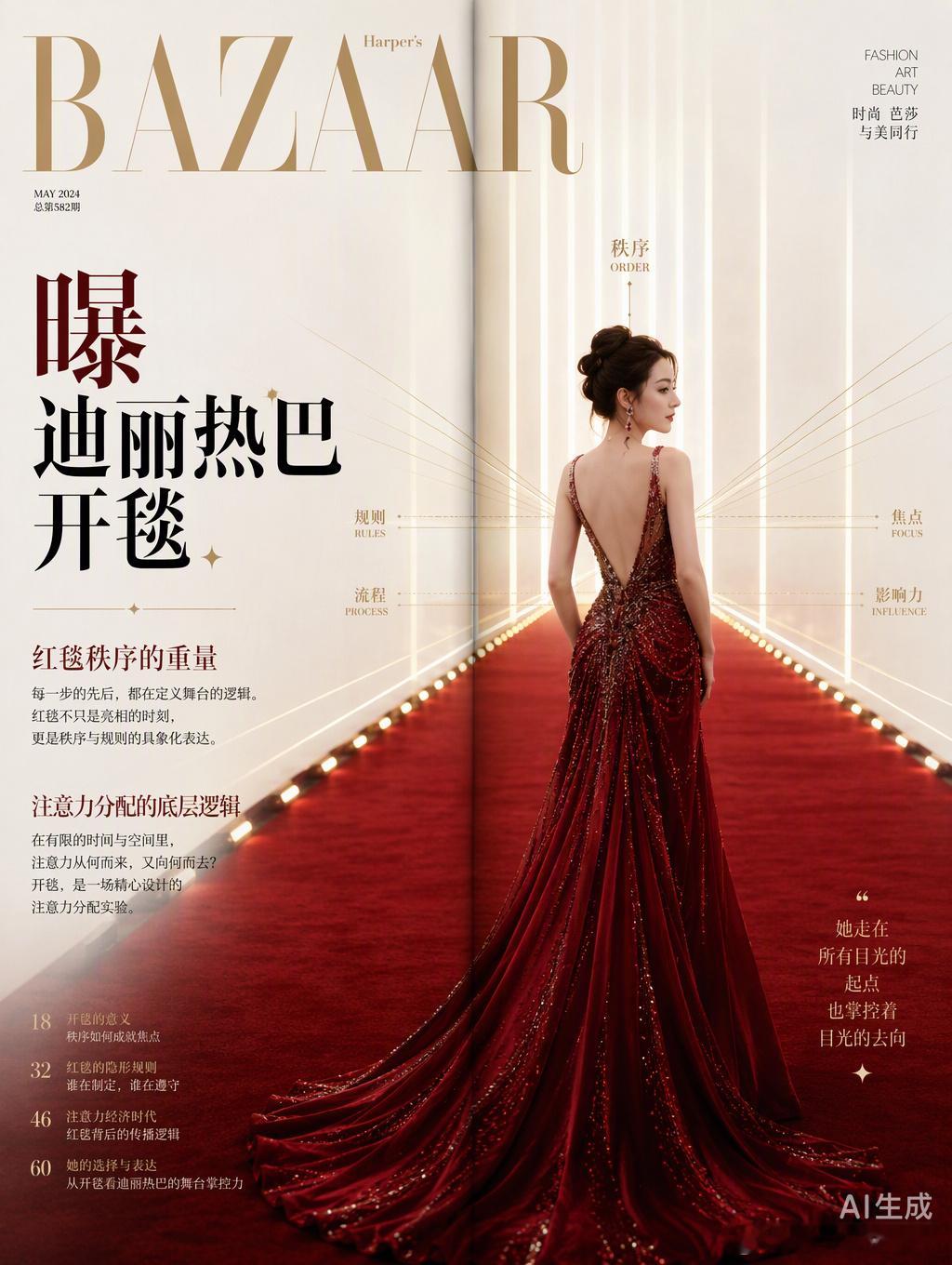 看热搜聊“曝迪丽热巴开毯”，心里那股关于注意力分配与红毯秩序的紧绷感一下子上来了。

网传她要在VOGUE盛典第一个走上红毯，也有版本说她和白鹿双人开毯，甚至压轴。同一份爆料出现多种走向，直接把顶级流量在大型活动里的“结构性权重”推到大众眼前。这种在巨大关注度下遭遇的“顺序焦虑”，让原 ​