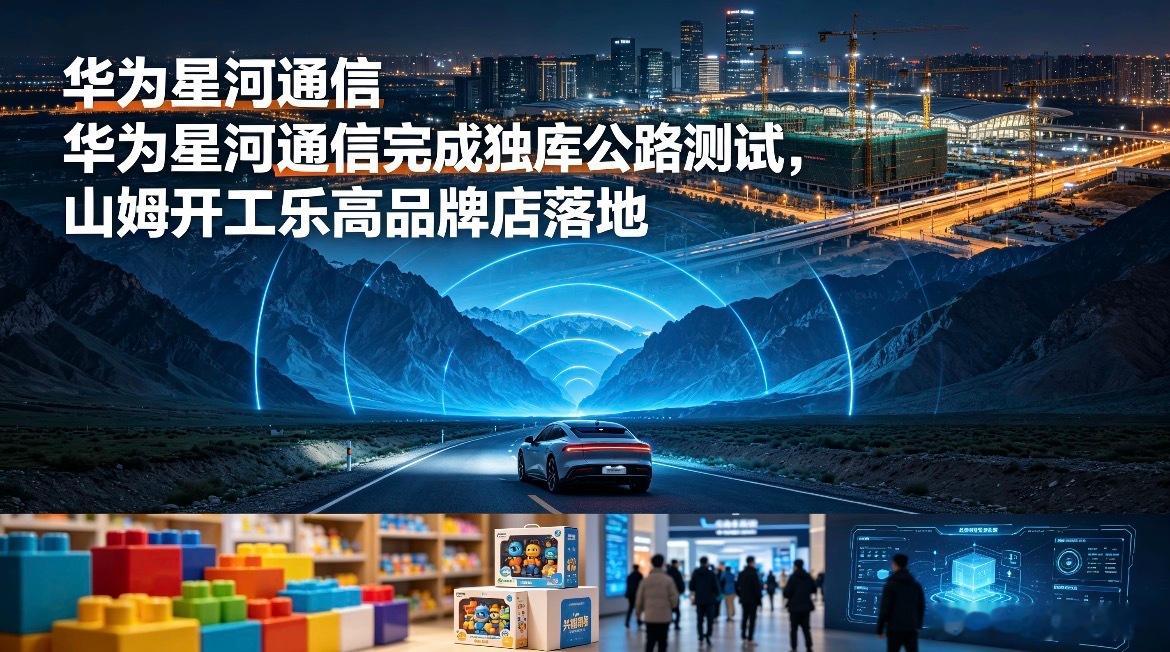 华为星河通信完成独库公路测试，山姆开工乐高品牌店落地

消费市场与科技产业始终处于动态迭代之中，智能汽车技术落地、城市商业配套更新、年轻兴趣消费升级，共同构成了当下产业发展的核心趋势。本文将从车载通信技术实测成果、城市商业配套建设、潮流消费生态升级三个维度，梳理近期优质行业动态，客 ​