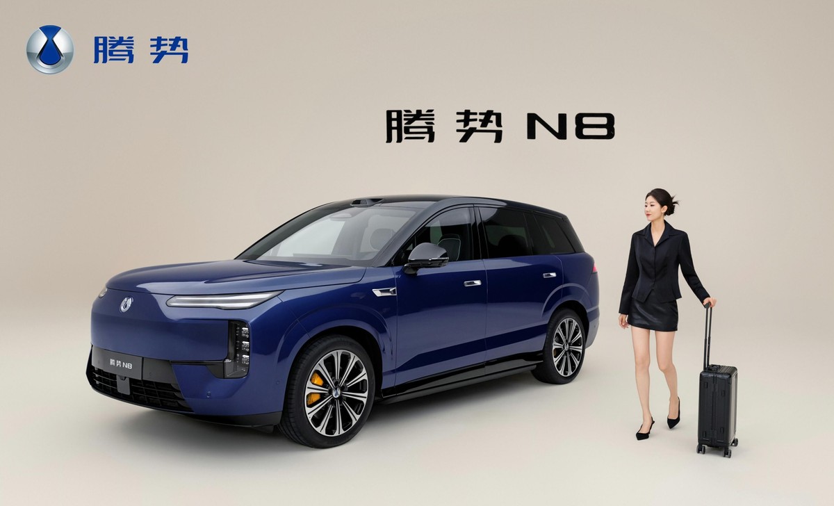 腾势N8这波宣发把人耐心磨穿了，从7月工信部申报到10月还在零碎放外观内饰，天际屏、车色、后排轮番剧透，就是憋着不报价格。9月N8L纯电先上，29.98万起大六座，转头N8又来个大五座，轴距同为3075mm，兄弟俩摆一起难免左右互搏。车本身是能打的，1003公里续航、闪充、大空间都顶配，但再拖下去热