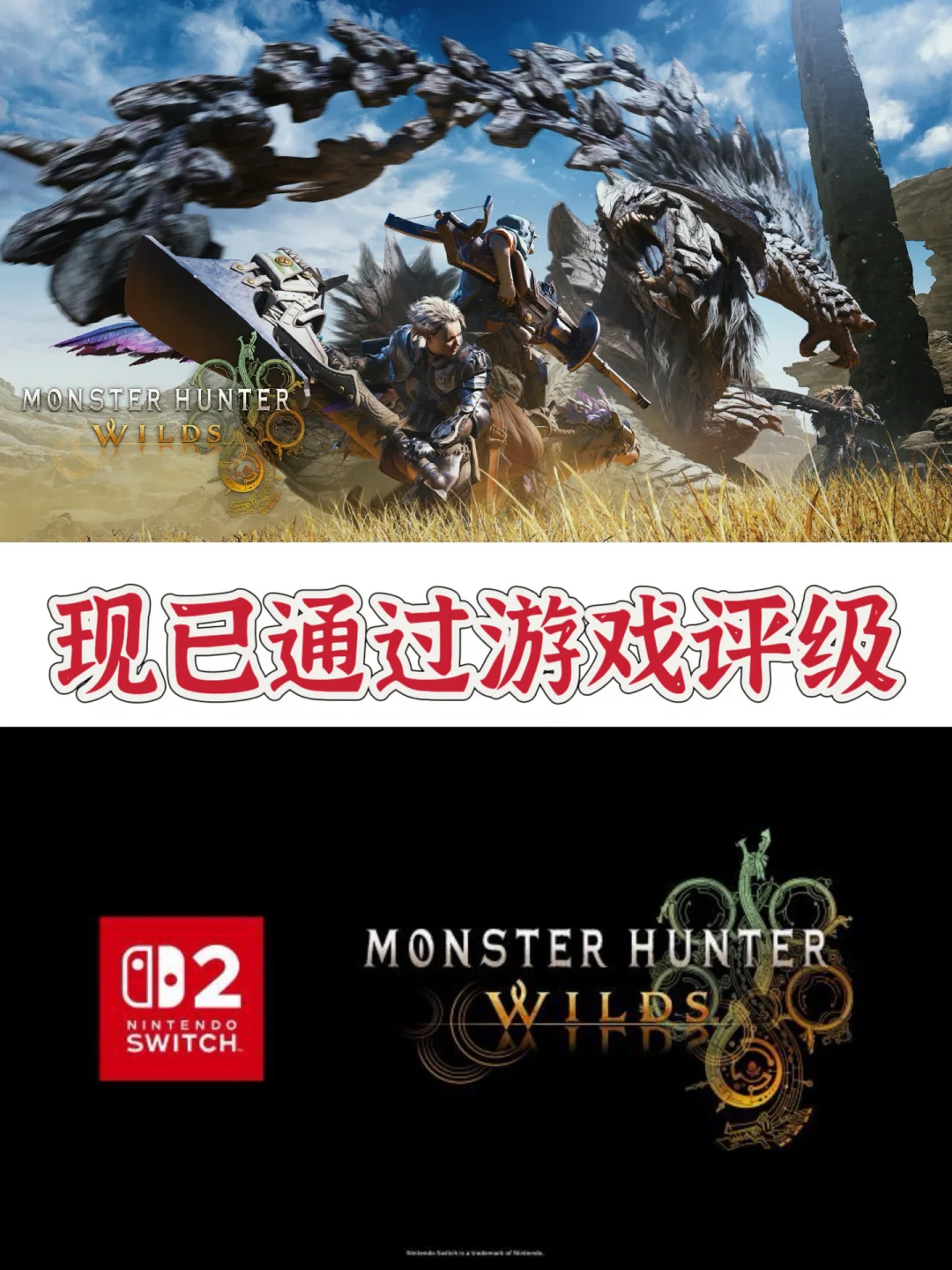 Switch2版【怪物猎人 荒野】现已通过游戏分级