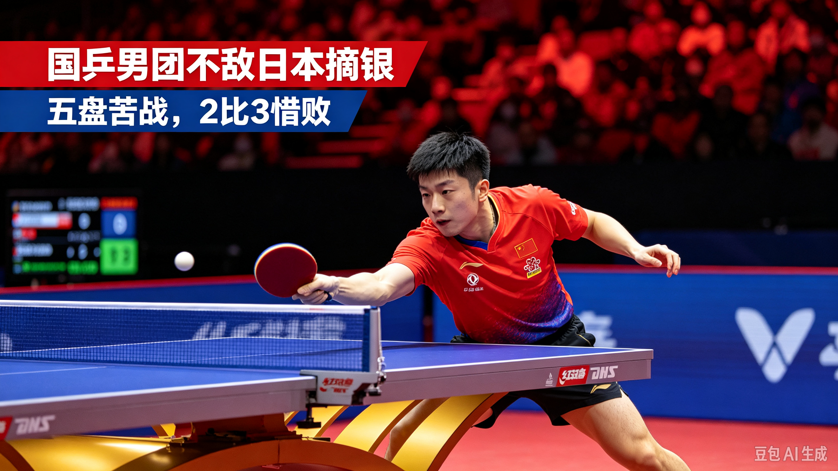 憾负东道主！国乒男团2‑3不敌日本，摘得亚运男团银牌
 
北京时间9月24日，名古屋亚运会乒乓球男团决赛上演焦点大战，由王楚钦、林诗栋、温瑞博组成的国乒男团苦战五盘，最终2‑3惜败日本队，收获银牌，没能延续亚运男团八连冠的纪录 。
 
本场比赛过程跌宕起伏，比分多次反转。首盘王楚钦开局0‑2落后，顶