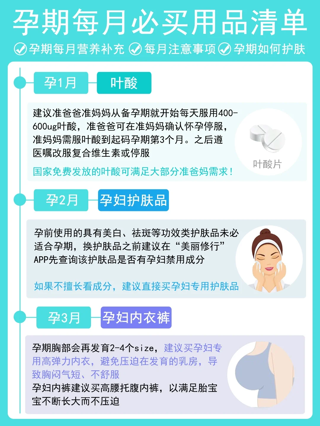 孕妈每月必买清单 照着买不浪费！