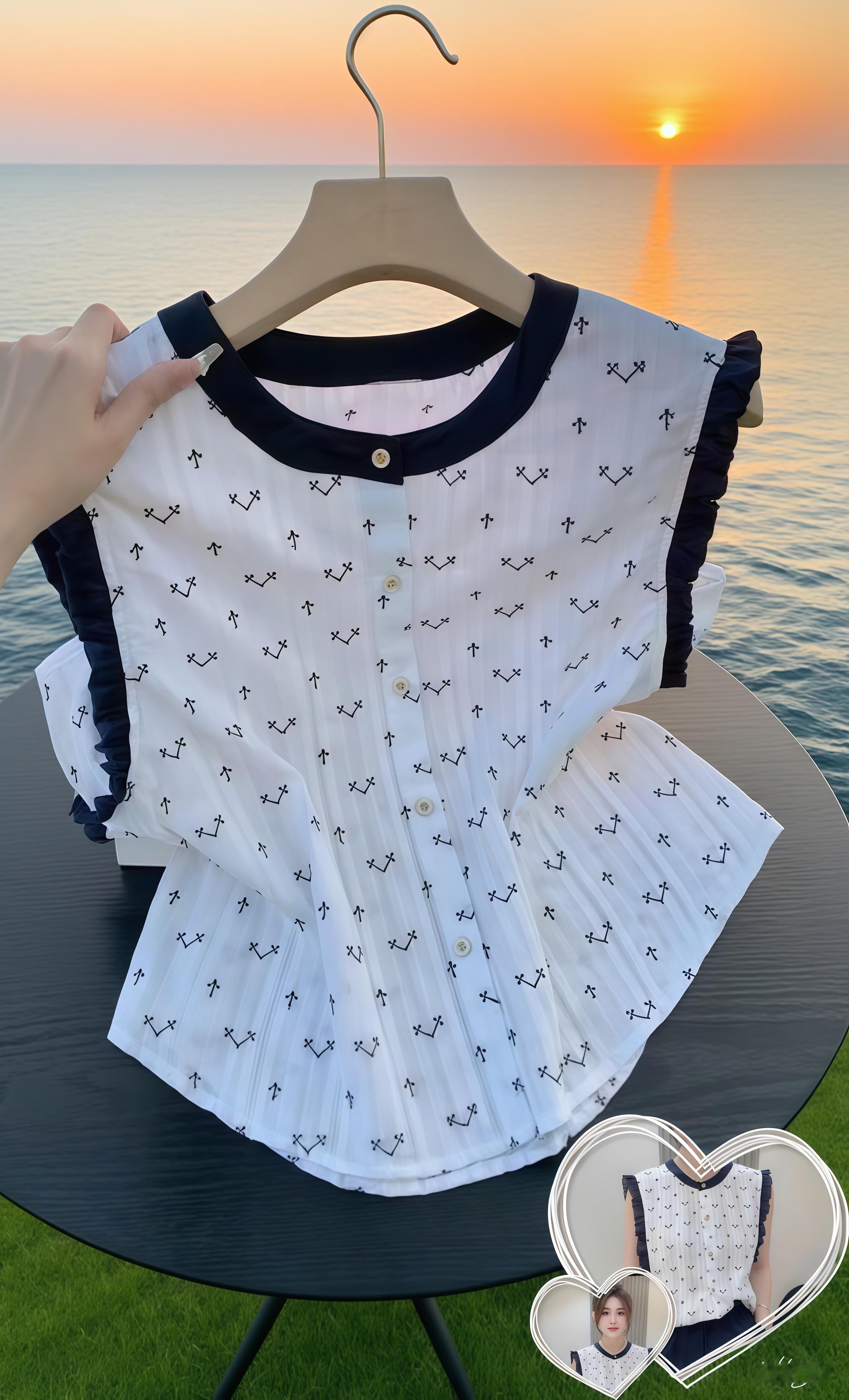 韩系氧气感🍃 把海风穿在身上的无袖衬衫   是谁还没被这件韩系小衫狠...