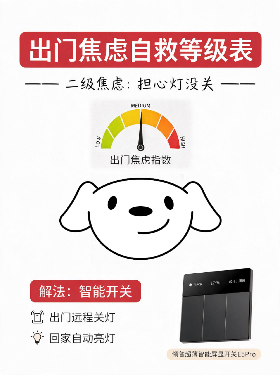#离家焦虑症#
人都走到地铁站了，脑子里突然弹出来：我锁门了吗？燃气关到底没？
申请一键查询出门焦虑等级↓

其实靠智能家电，就能解决大半啦！上京东都能挖到～
你出门是几级焦虑，必备好物是什么？评论区聊聊，抽1位送出50元E卡！
#居家好物##智能家居# ​​​​