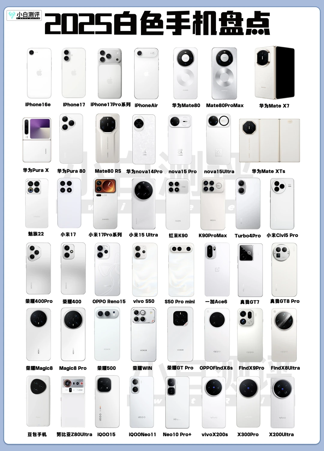 2025白色手机盘点 白色也有好多种你喜欢谁